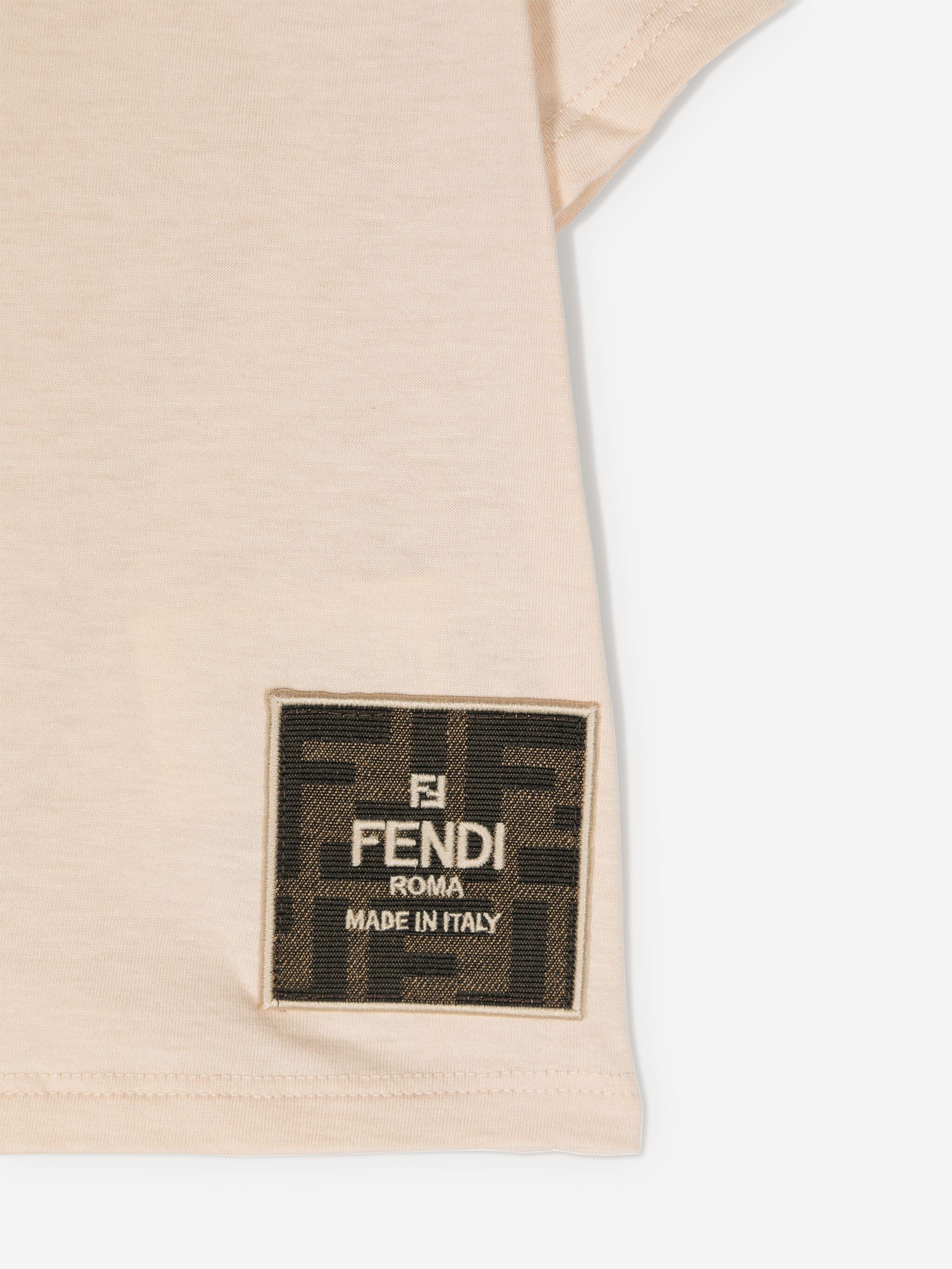 Fendi Baby Logo T-Shirt in Beige