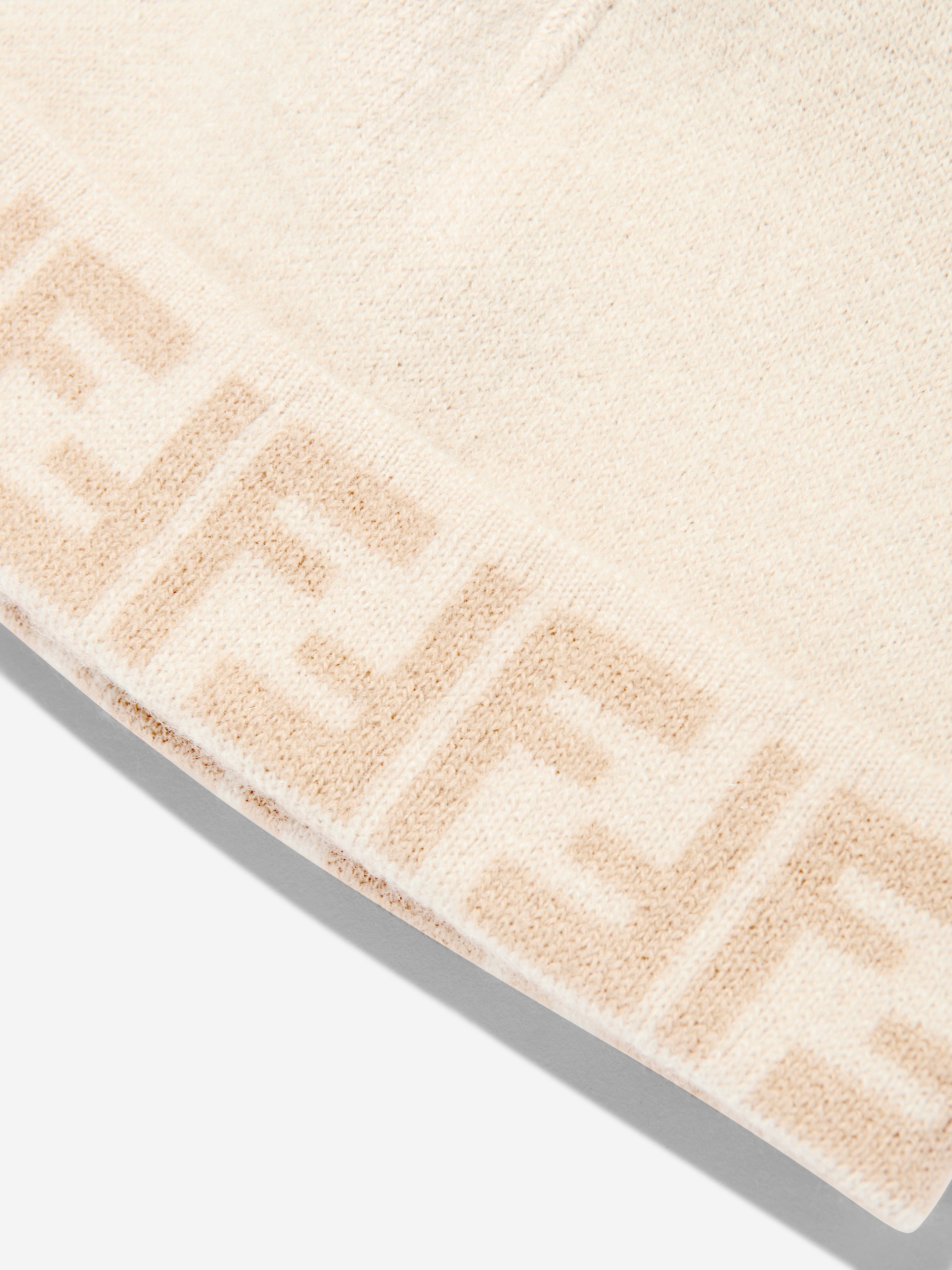 Fendi Kids FF Reversible Beanie Hat in Beige