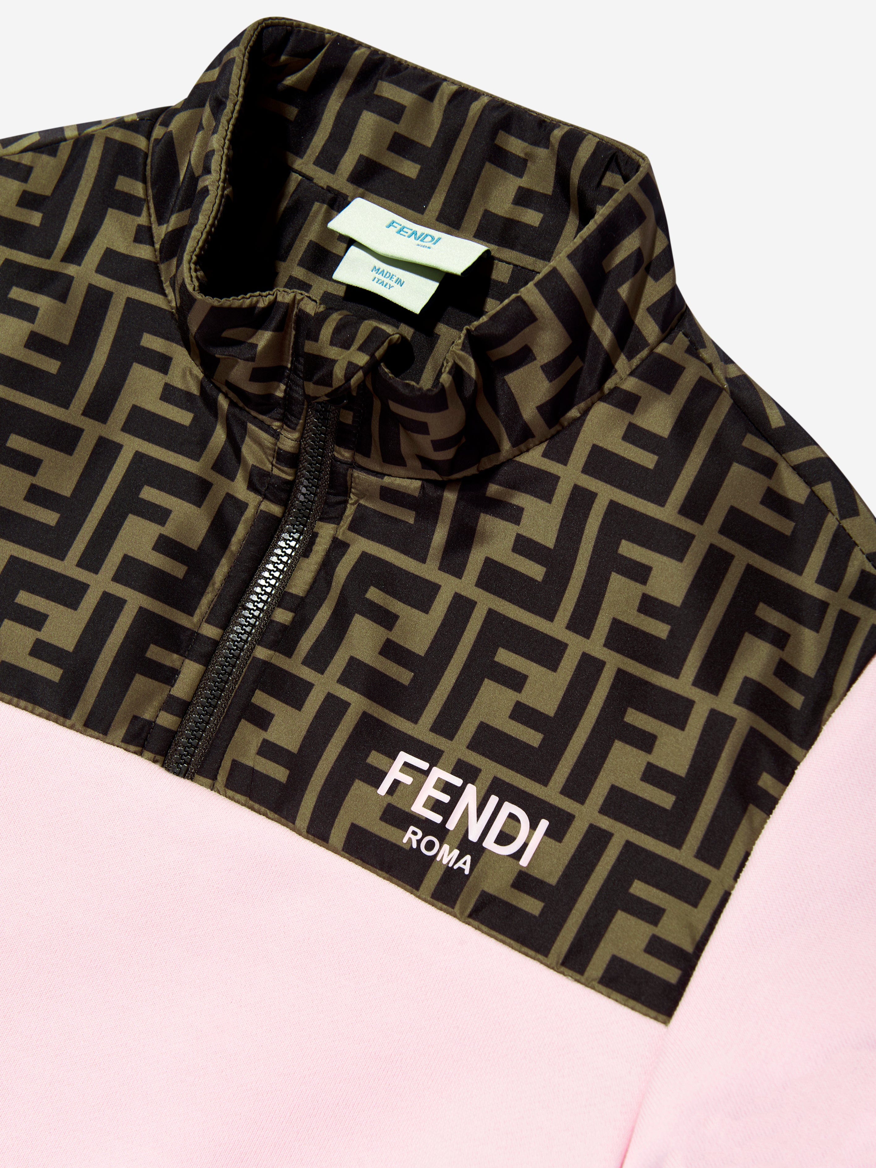 Girls FF Logo Dress in Pink