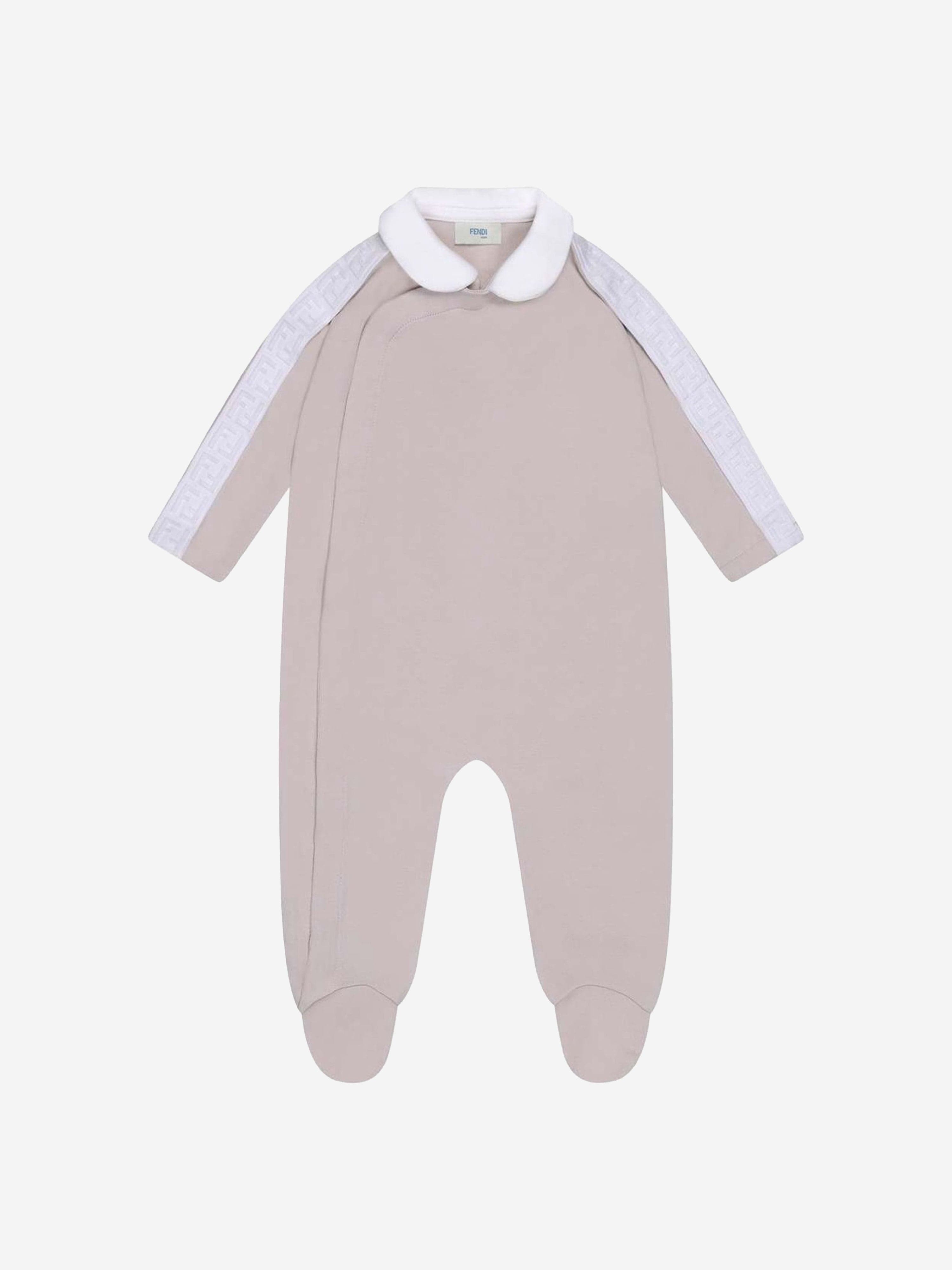 Fendi Baby Logo Babygrow Gift Set in Beige