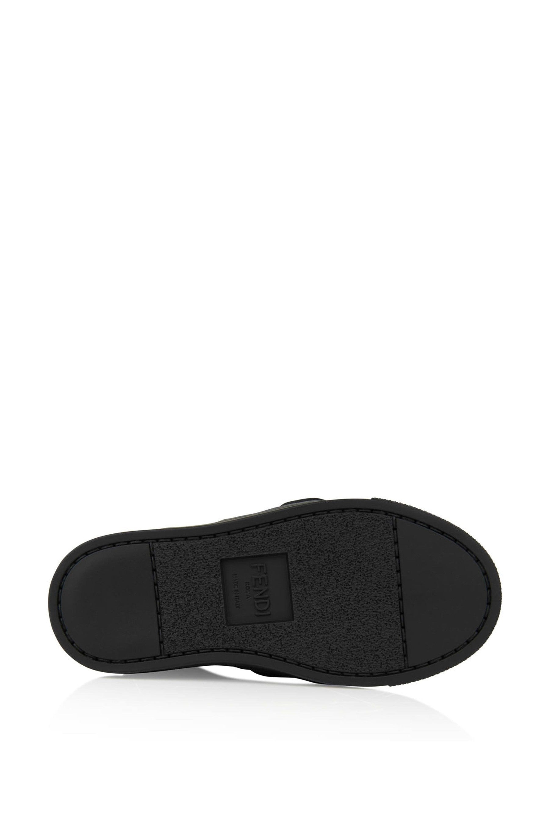 Fendi Kids Black & Brown Leather High Top Logo Trainers