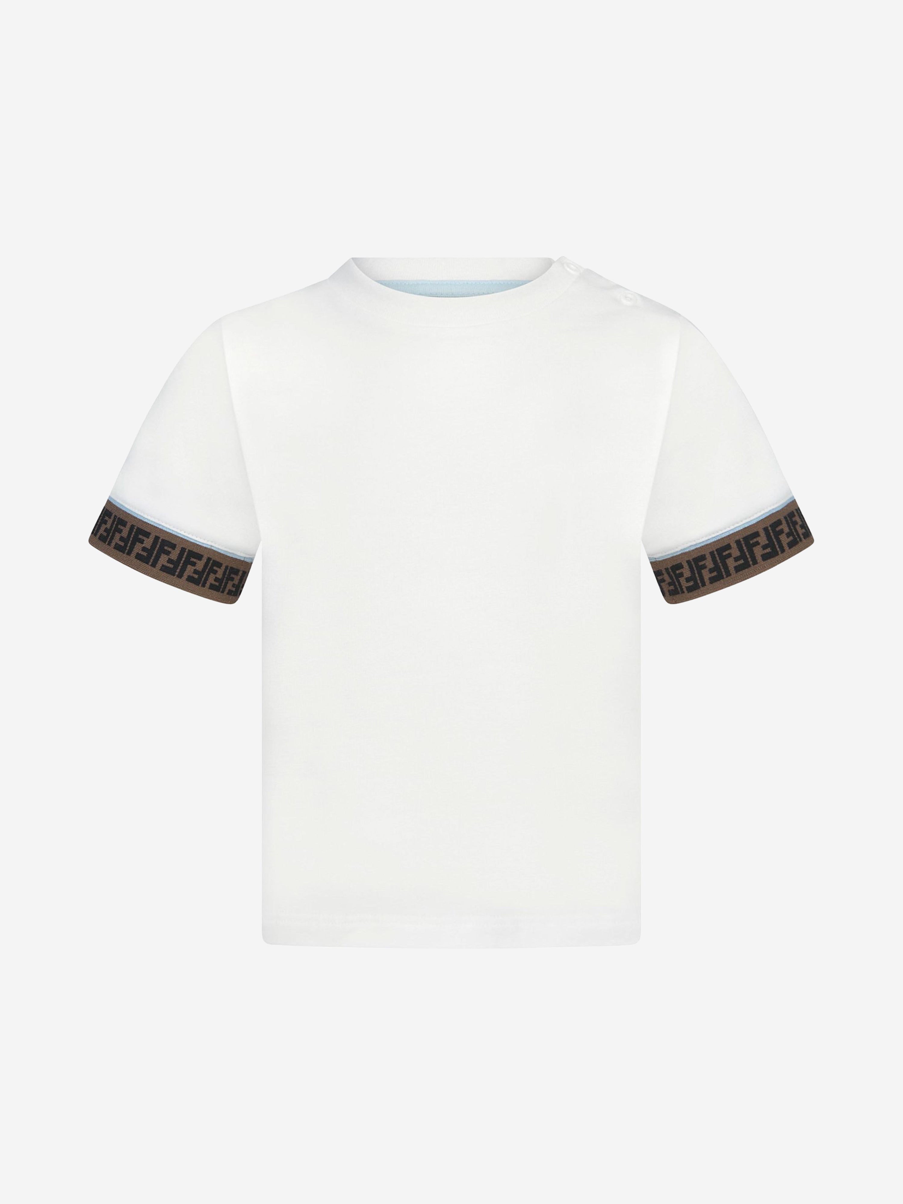 Baby Boys FF Logo Trim T-Shirt in White