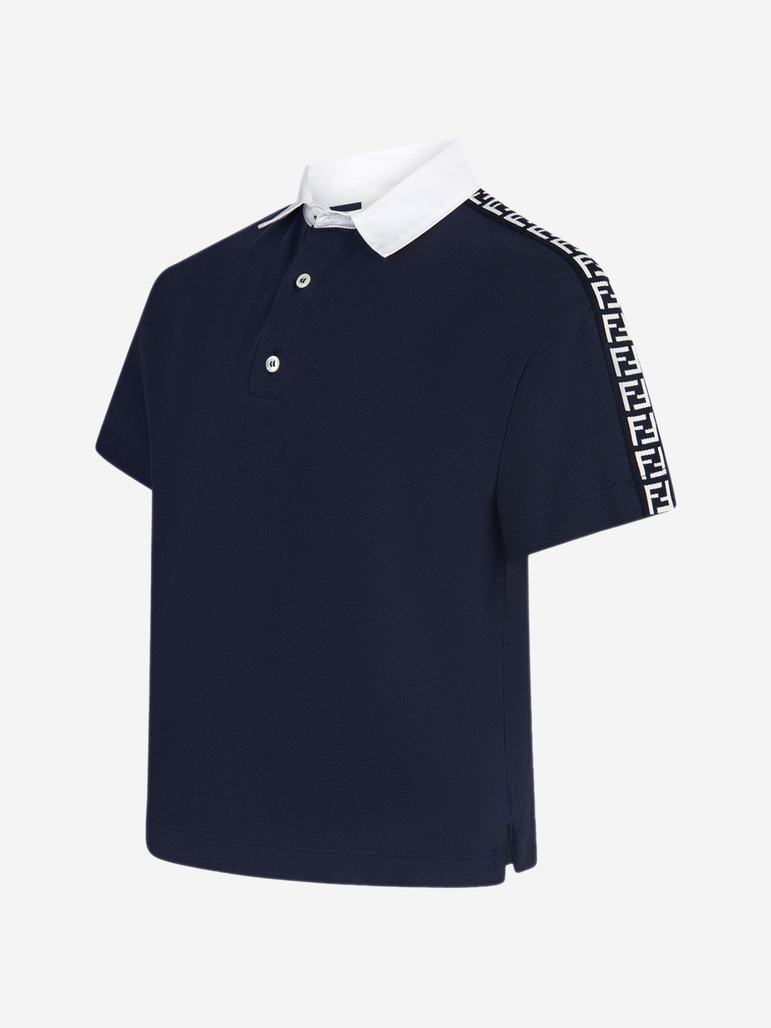 Boys Cotton Logo Trim Polo Shirt