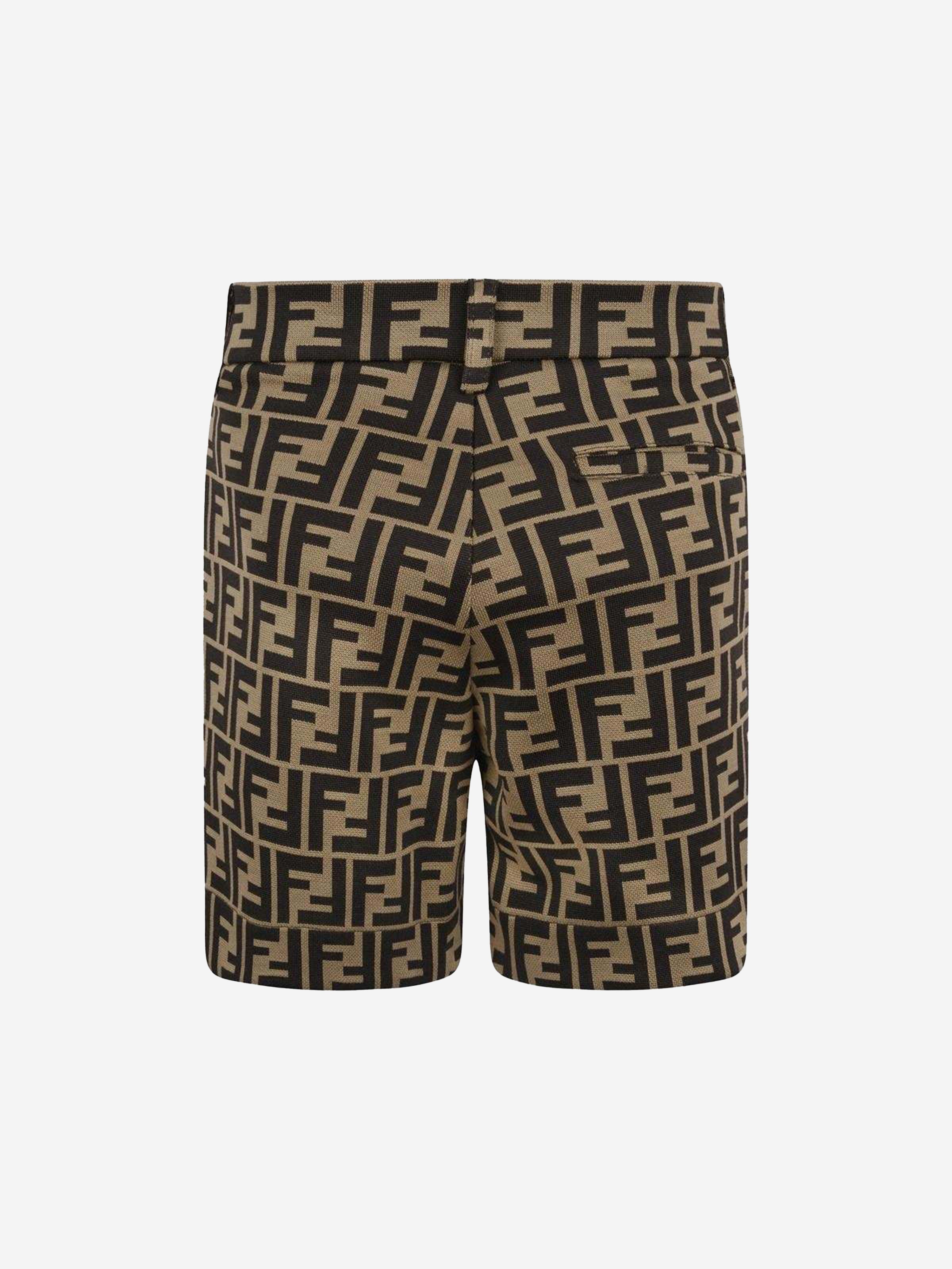 Baby Boys FF Logo Shorts in Brown
