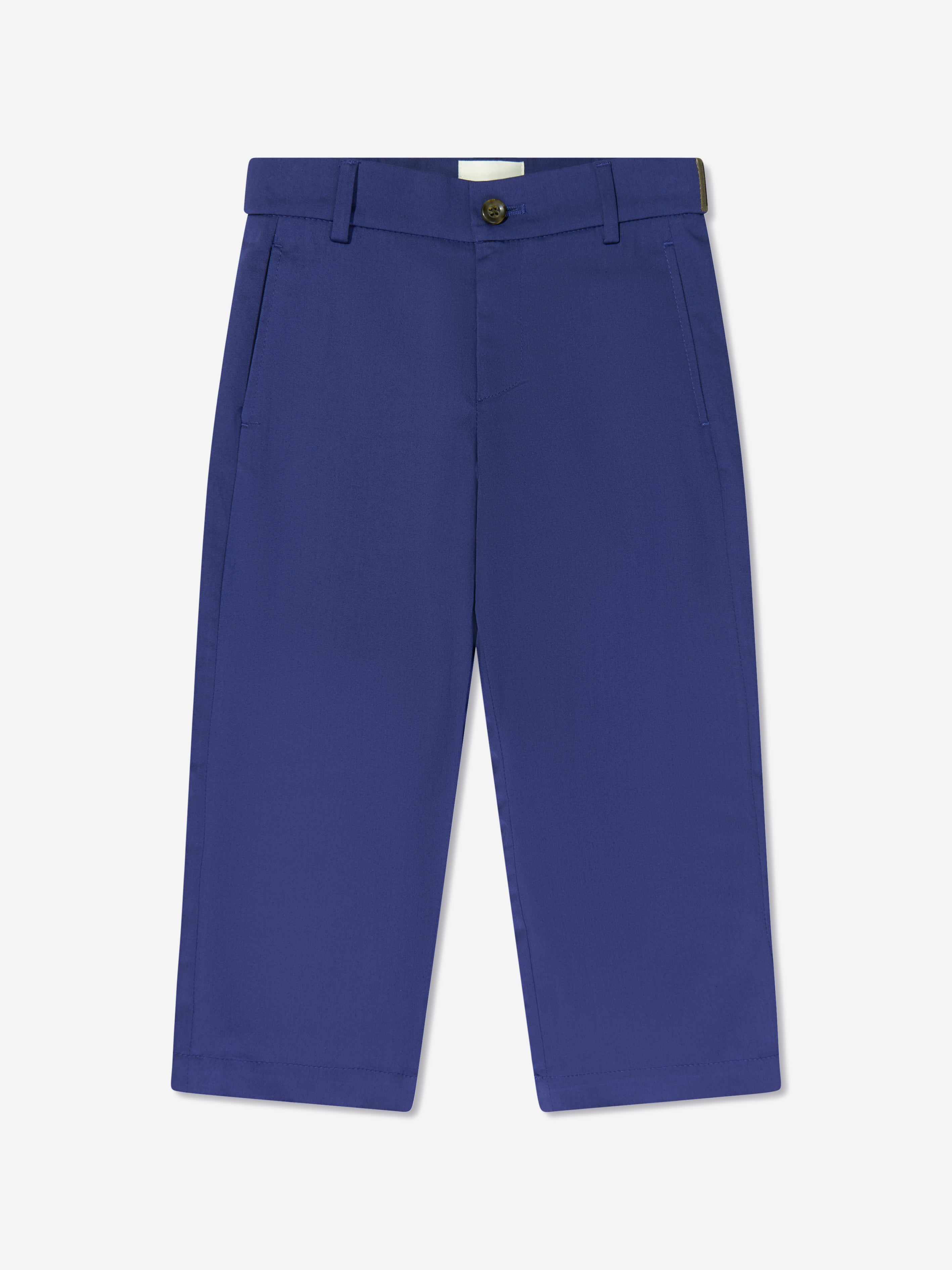 Boys Gabardine Stretch Trousers in Navy