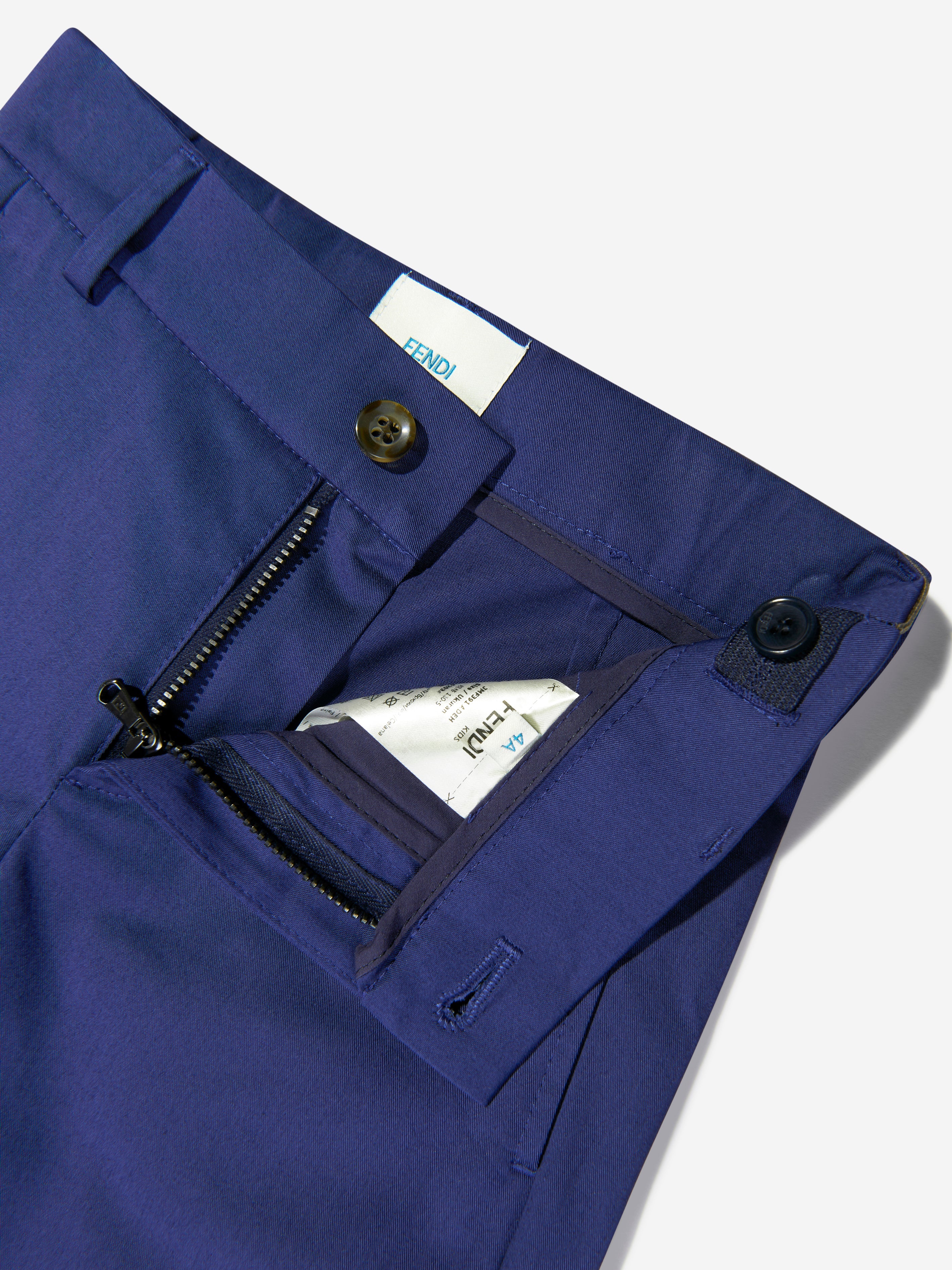 Boys Gabardine Stretch Trousers in Navy
