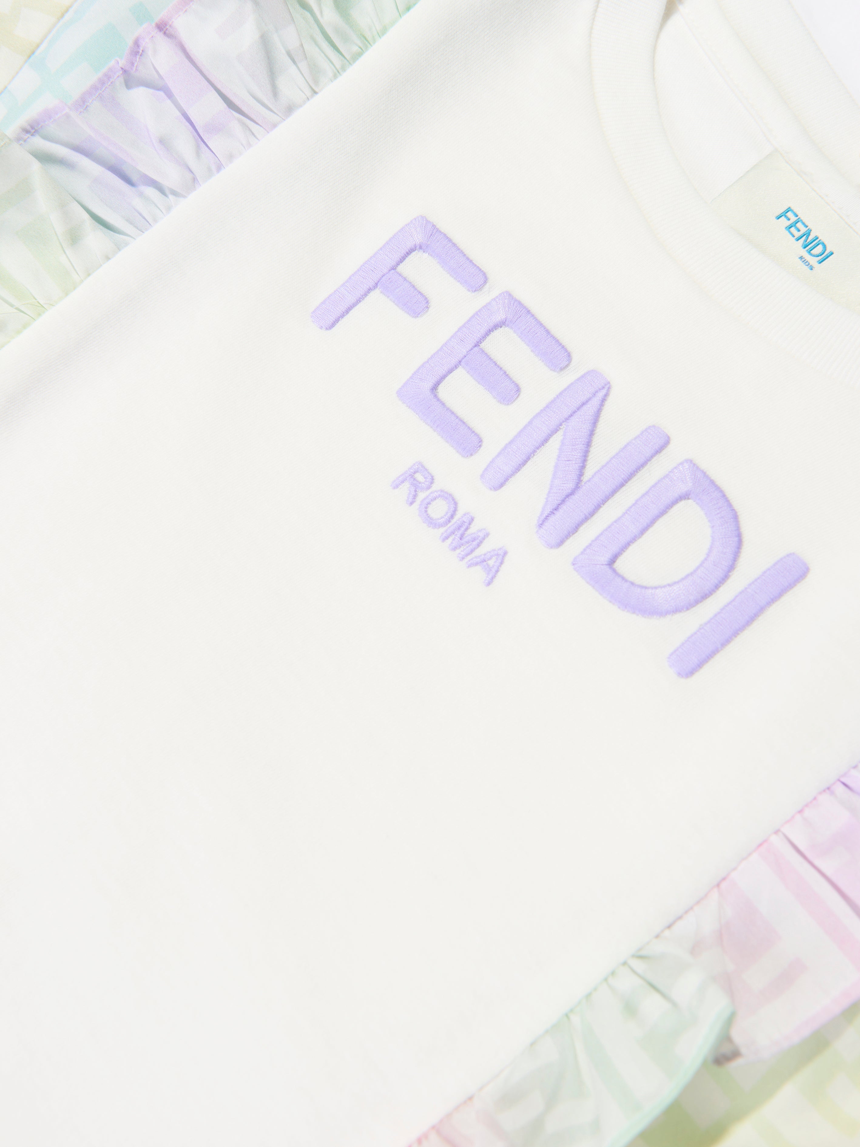 Girls FF Logo Metaverse Dress in White