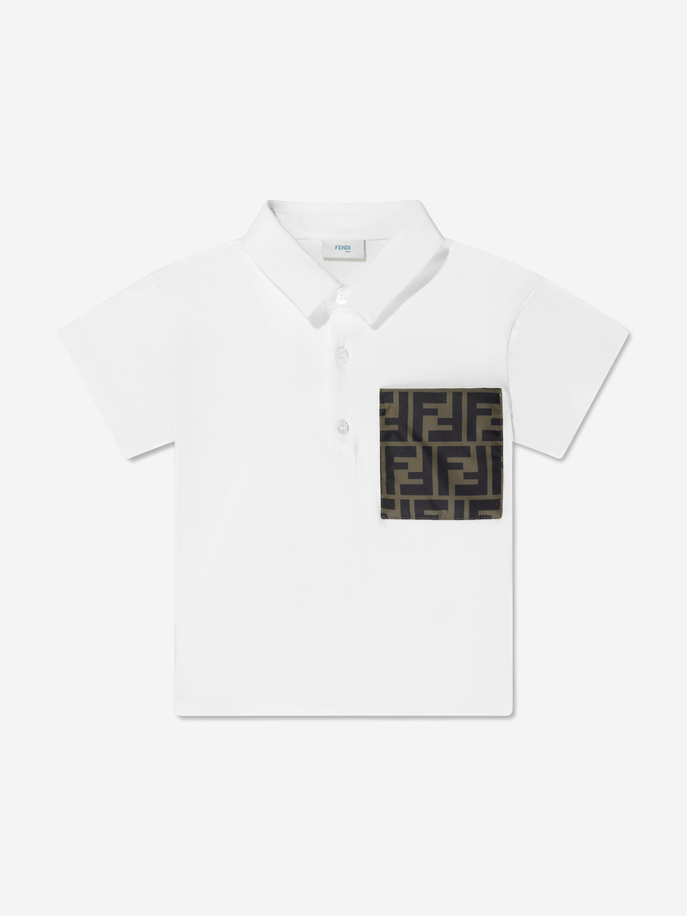 Baby Boys FF Logo Polo Shirt in White
