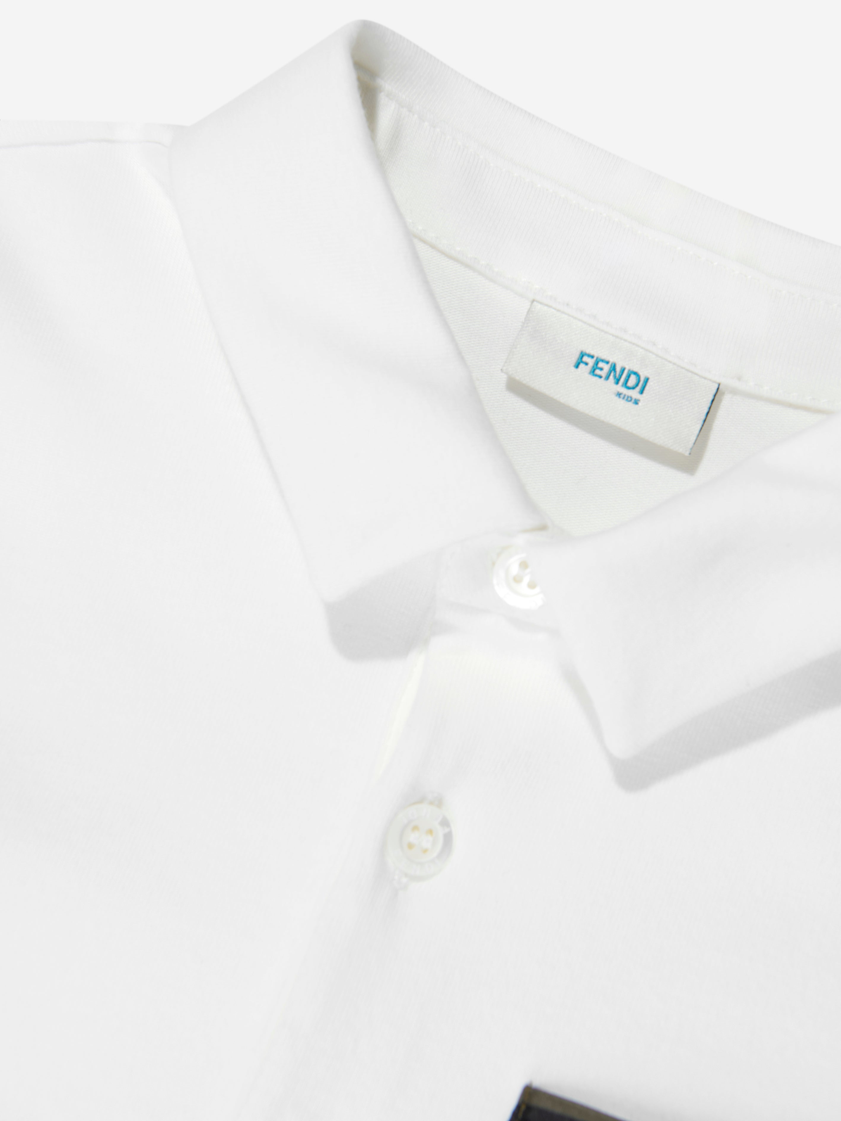 Baby Boys FF Logo Polo Shirt in White