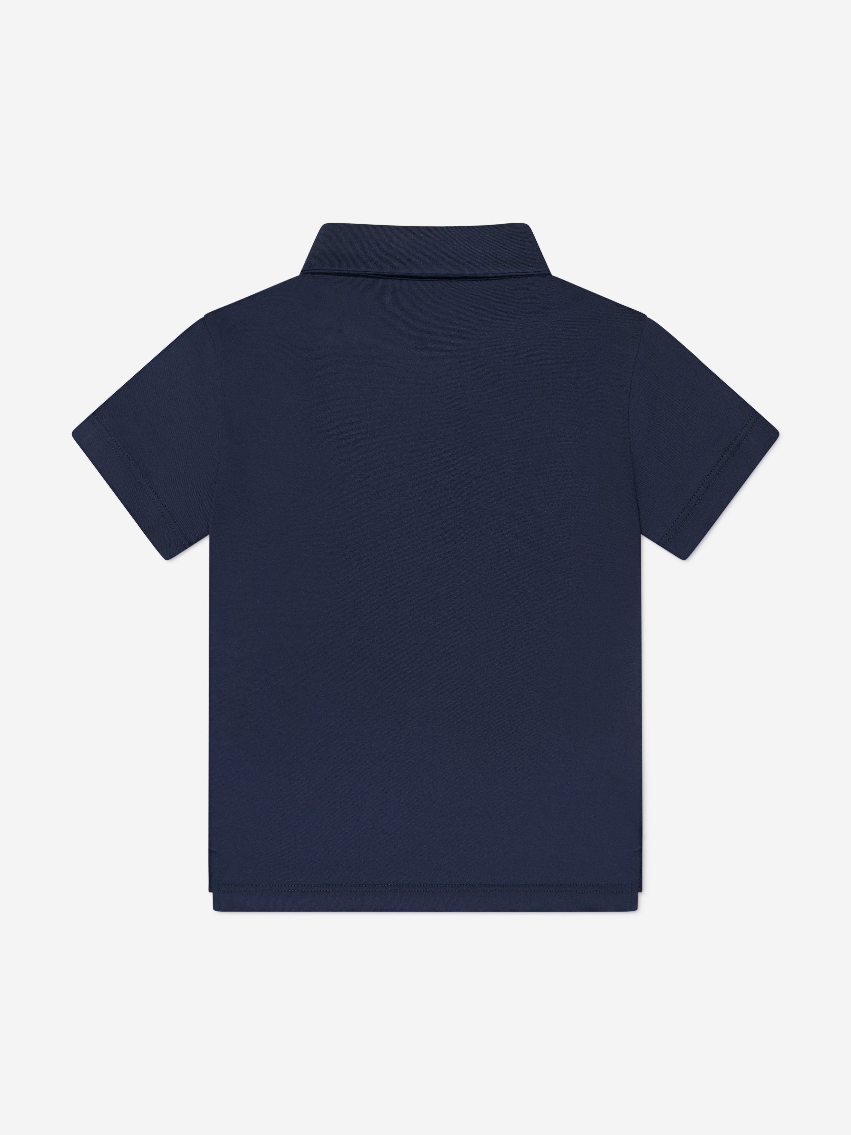 Boys Branded Polo Shirt in Navy