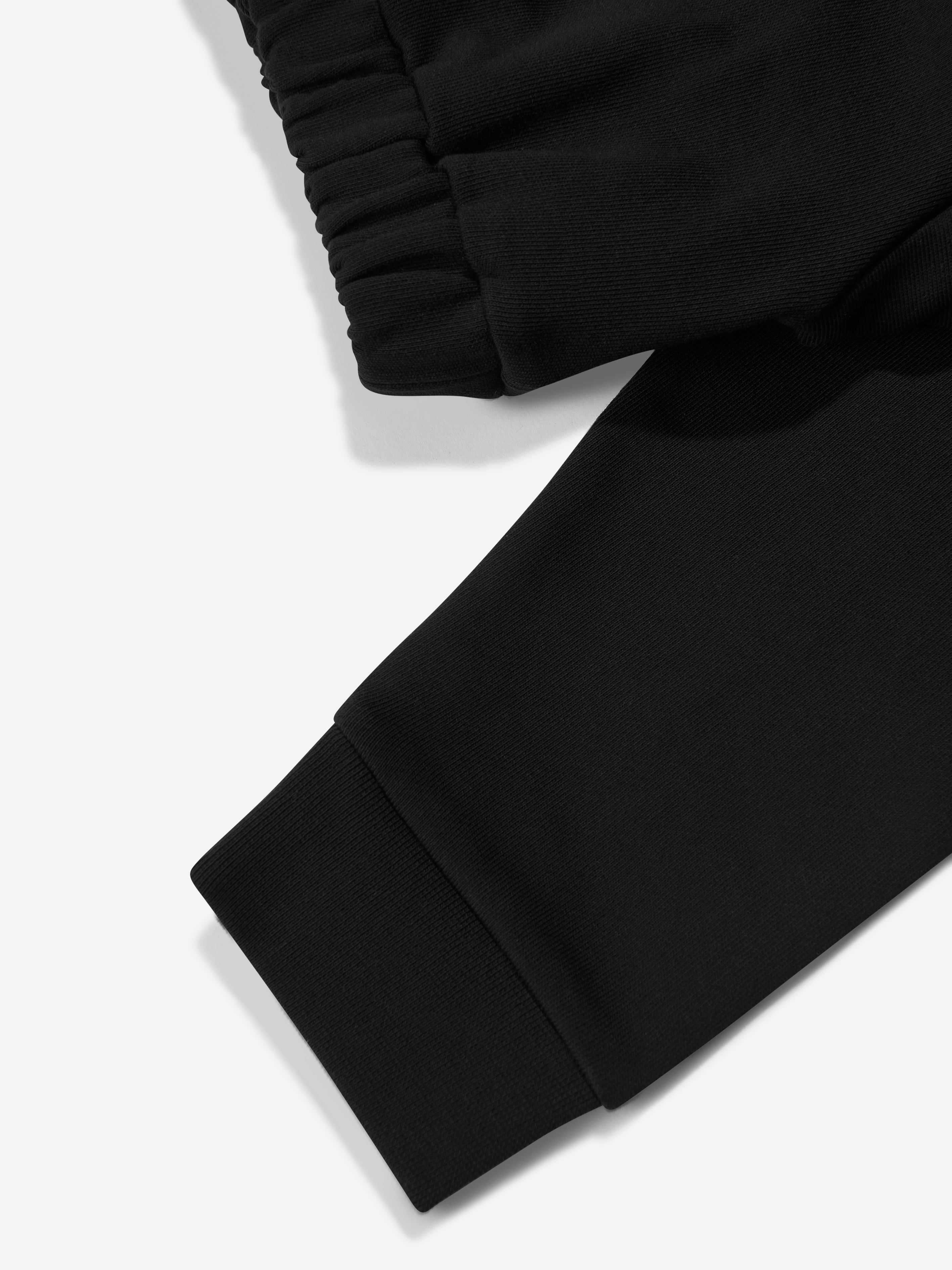 Girls Cropped Logo Hooded Sweatshirt in Black