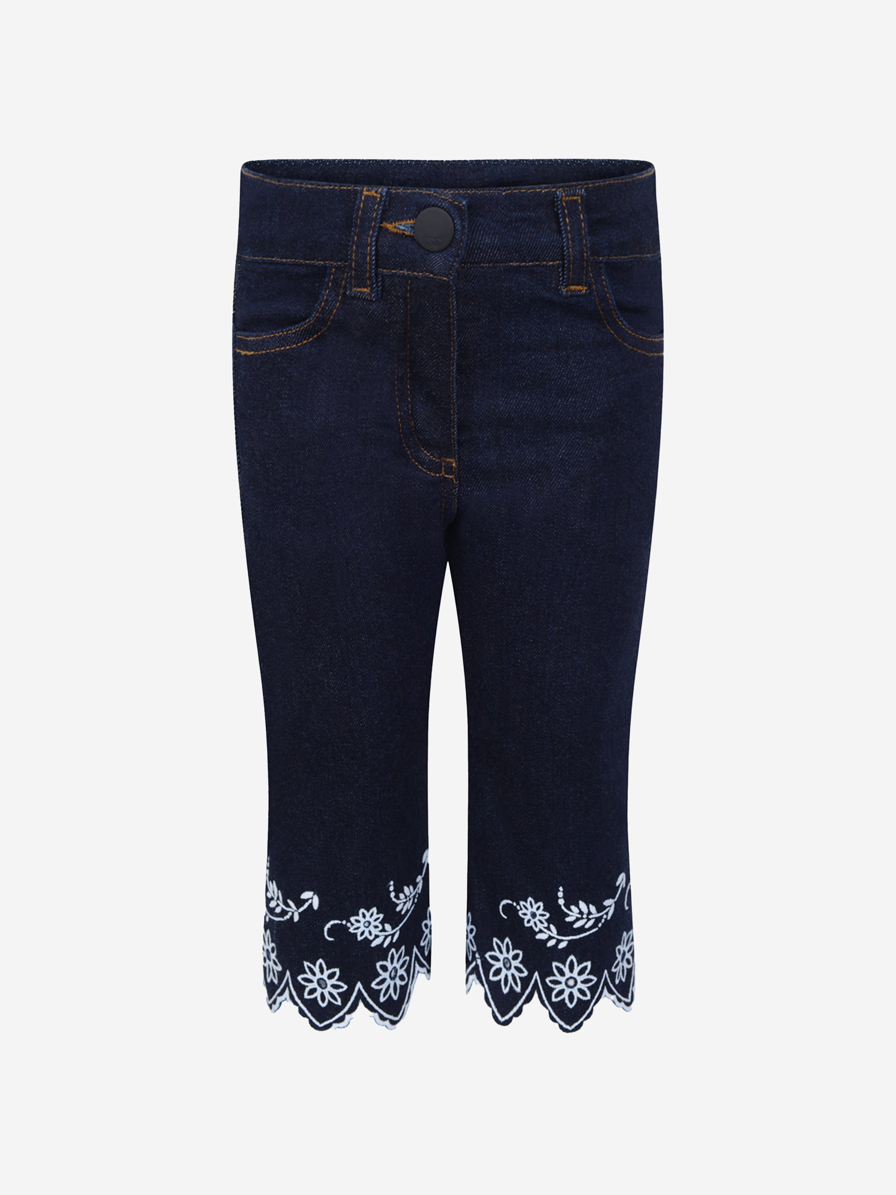Baby Girls Denim Embroidered Jeans