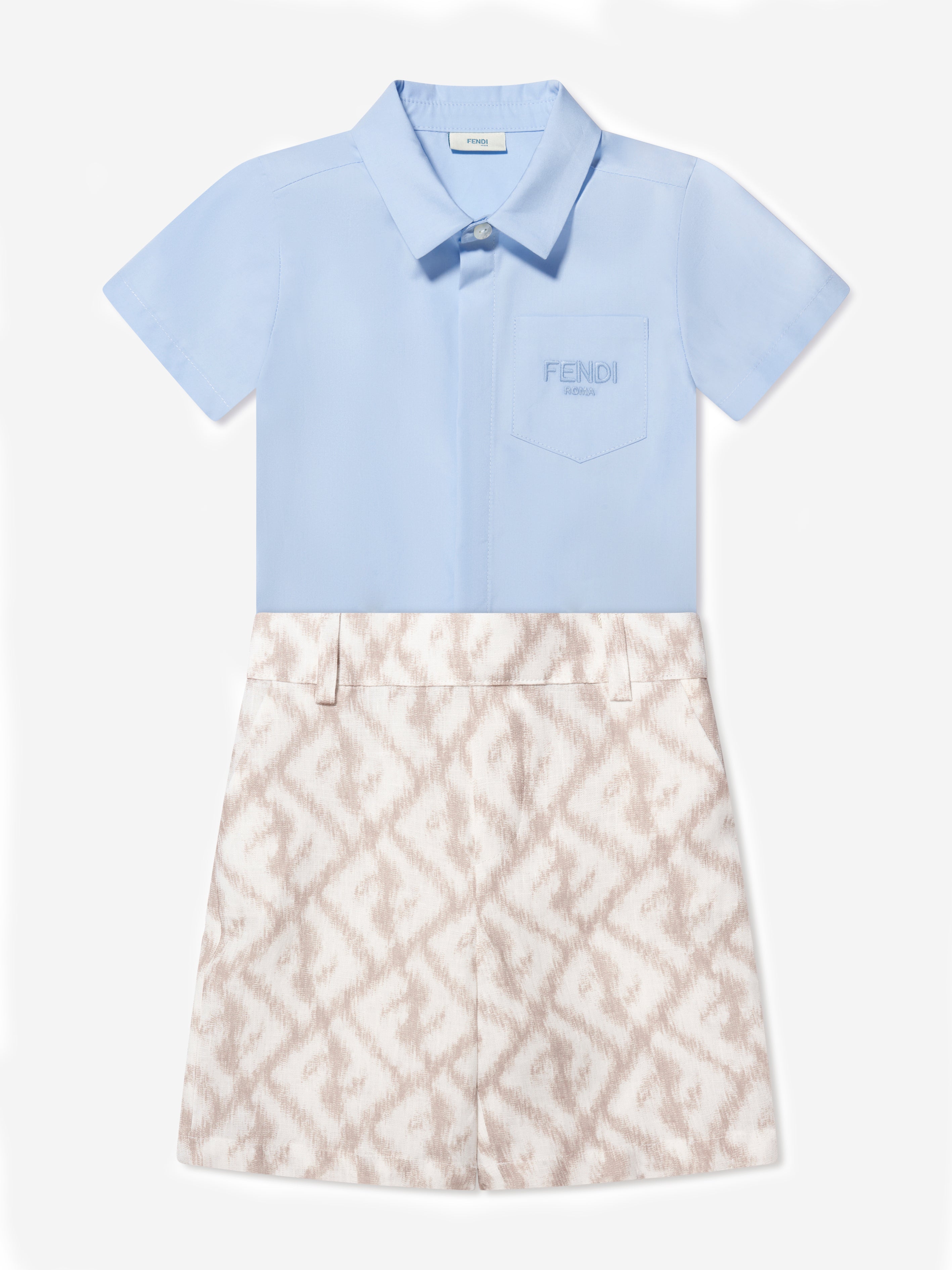 Baby Boys FF Logo Romper in White