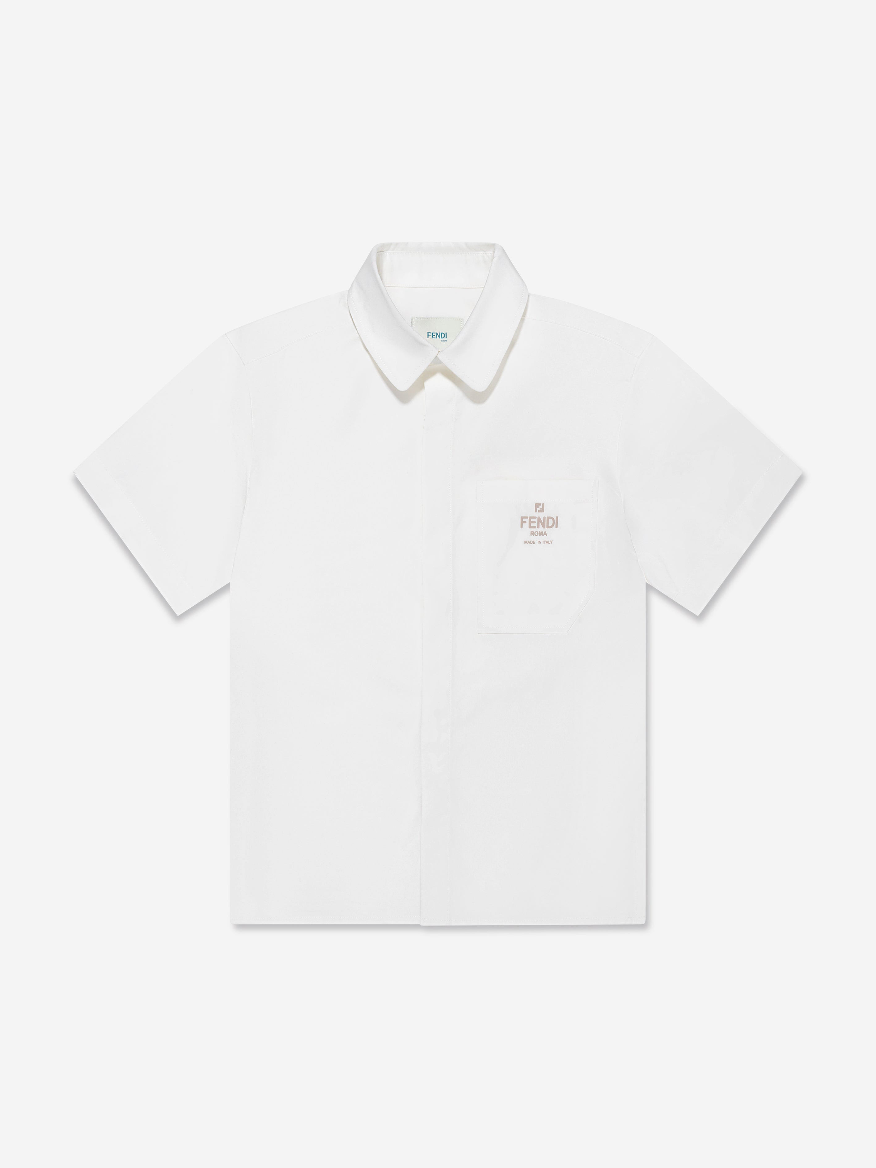 Boys Short Sleeve Logo Shirt in White