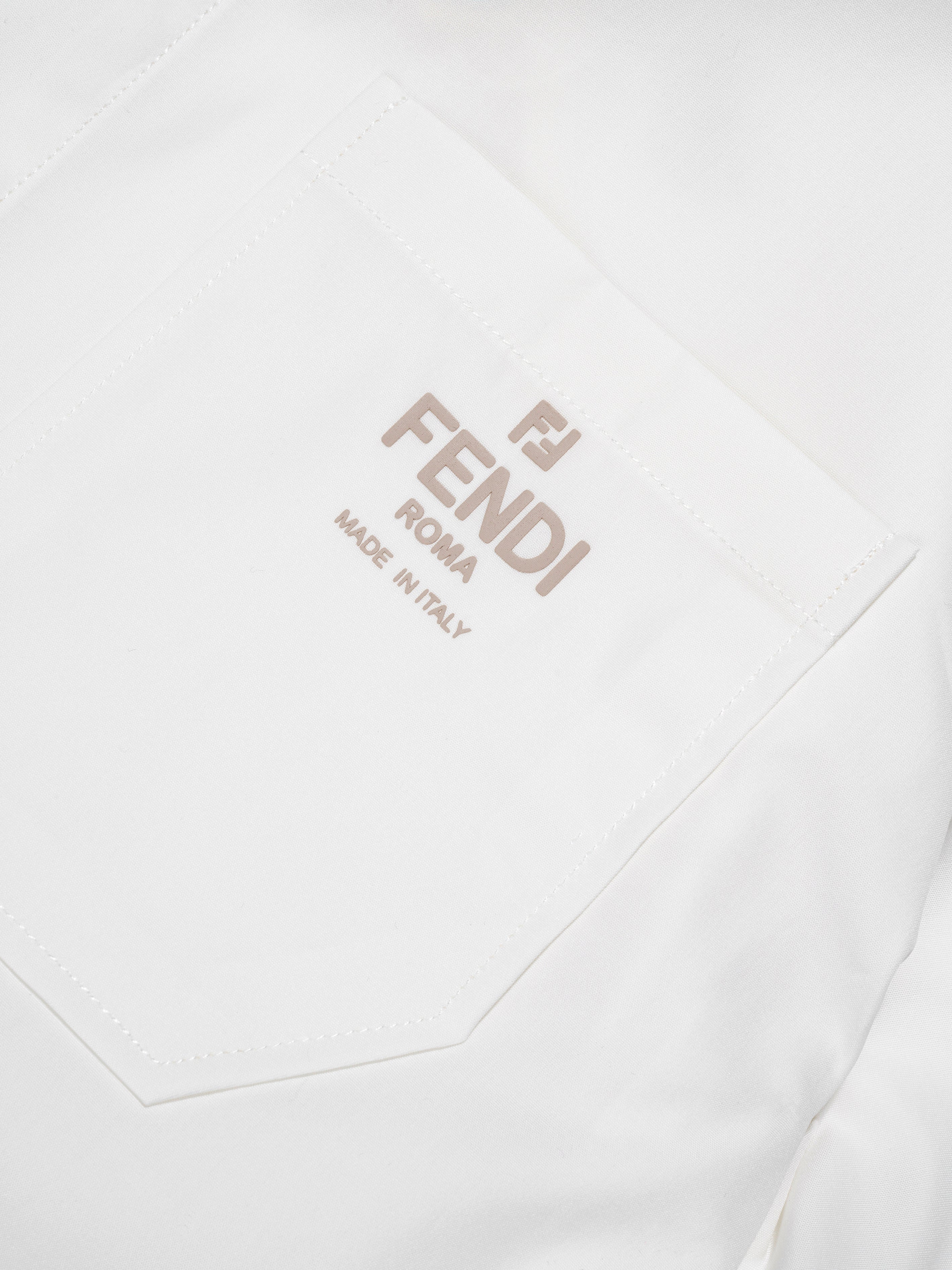 Boys Short Sleeve Logo Shirt in White