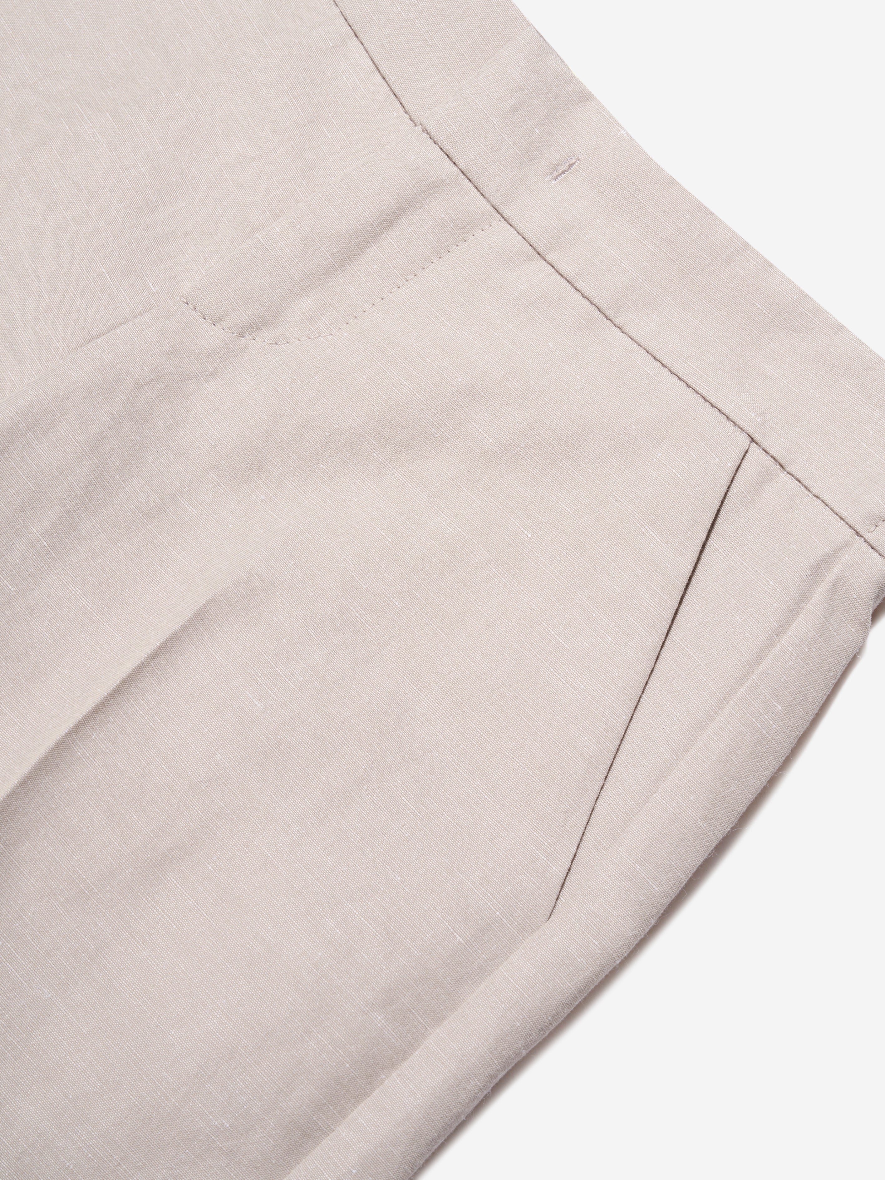 Boys Cotton And Linen Trousers in Beige