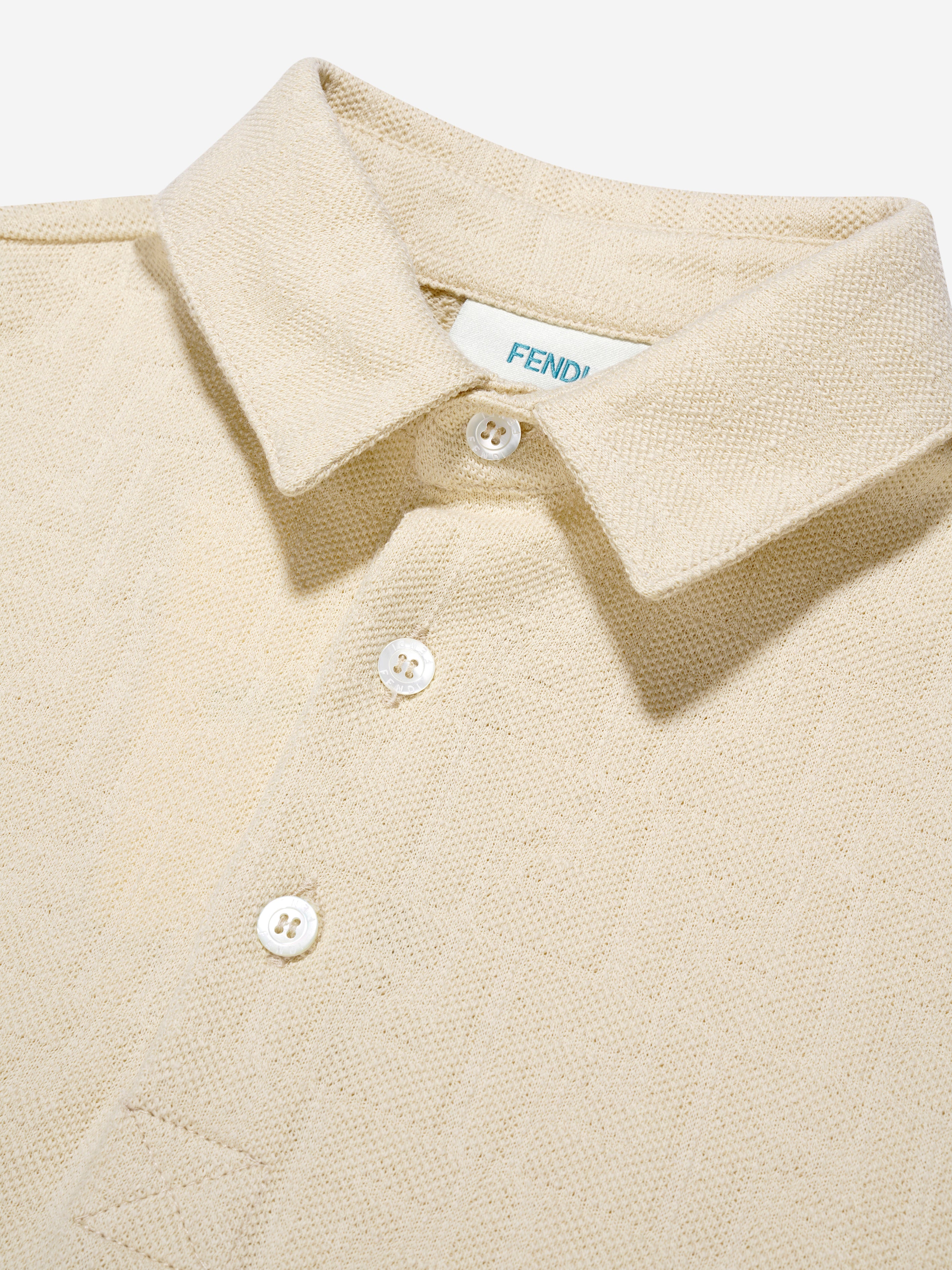 Boys FF Logo Polo Shirt in White