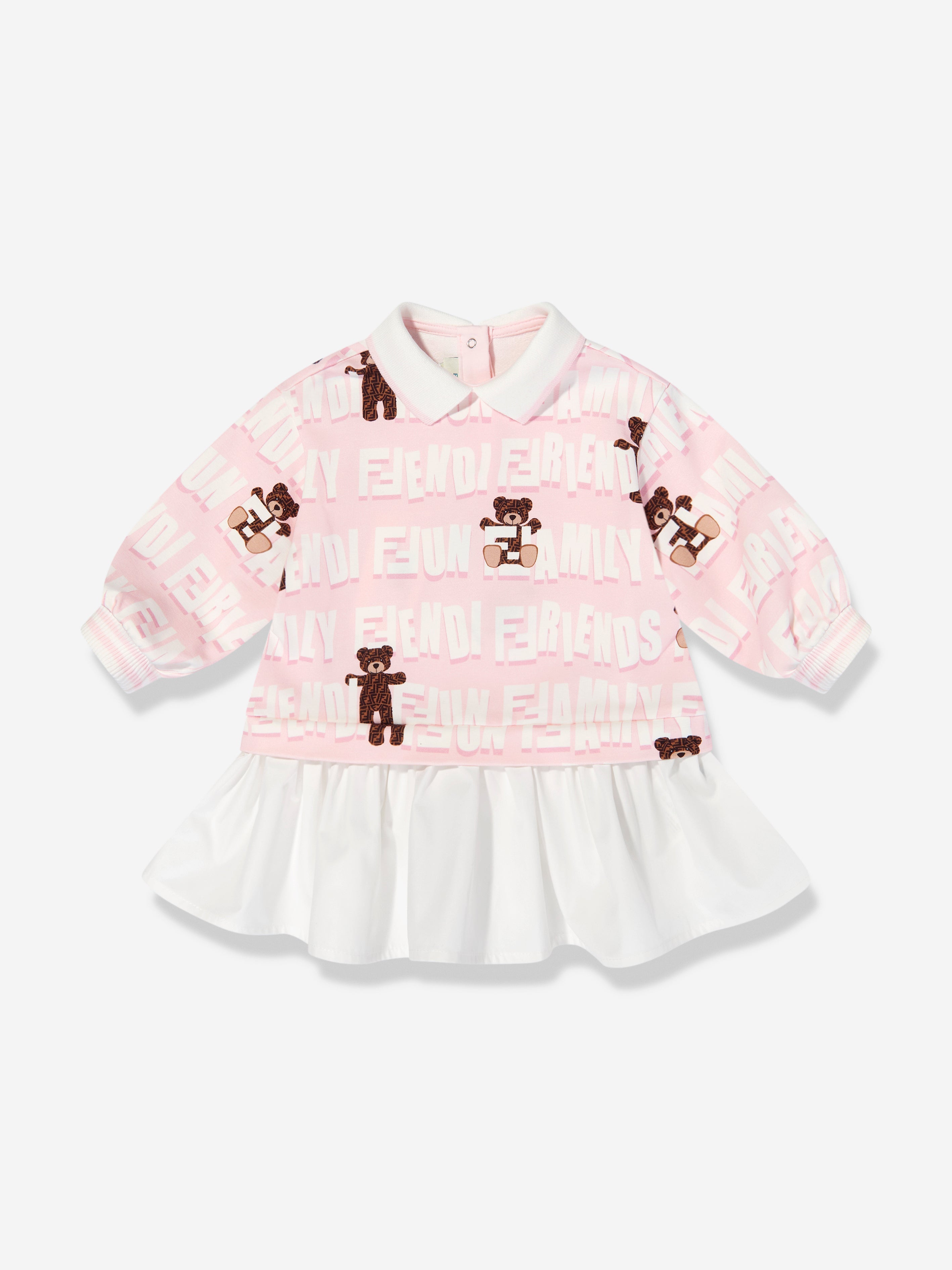 Baby Girls Teddy Graffiti Sweater Dress in Pink