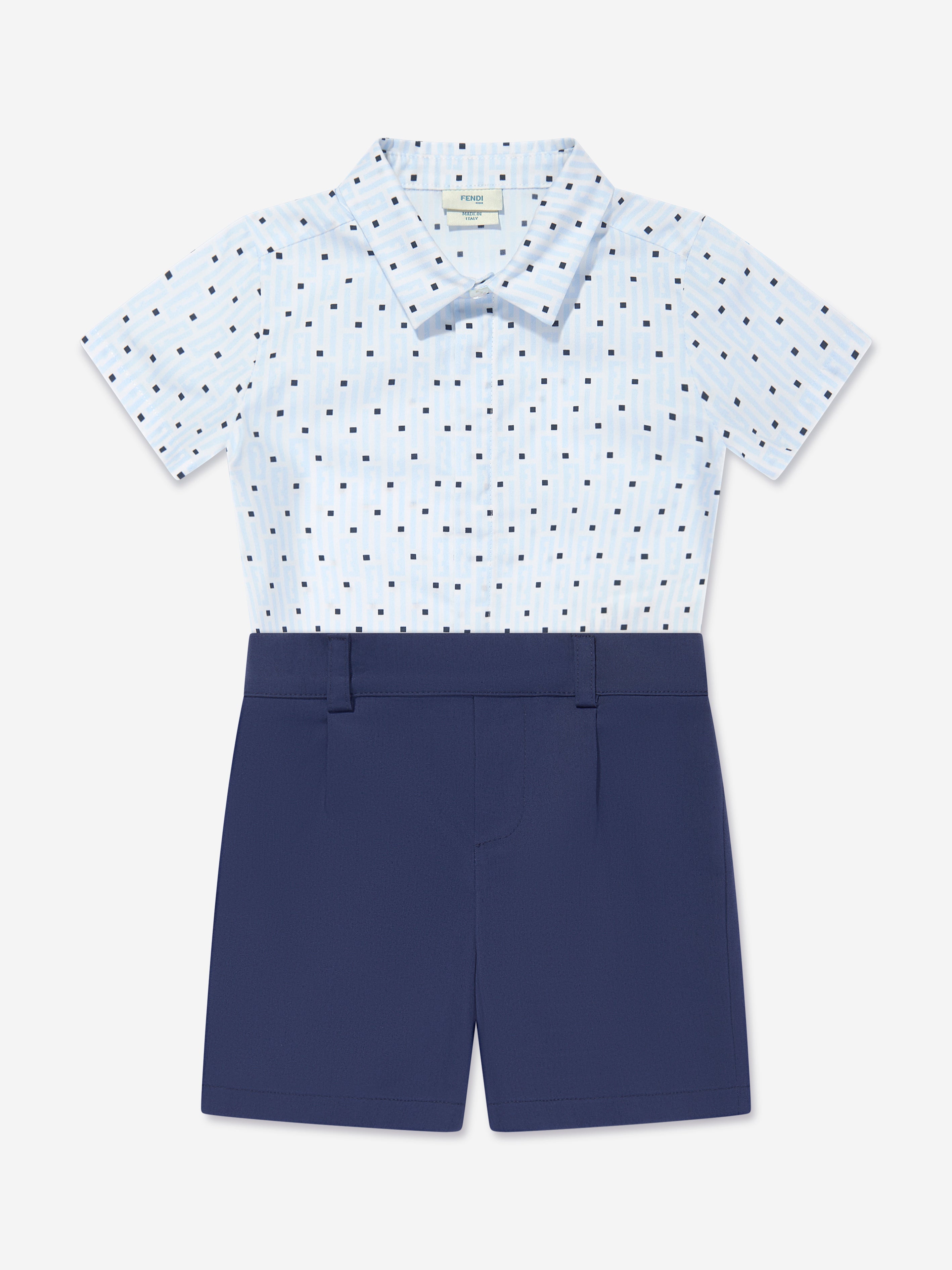 Baby Boys Logo Romper in Navy