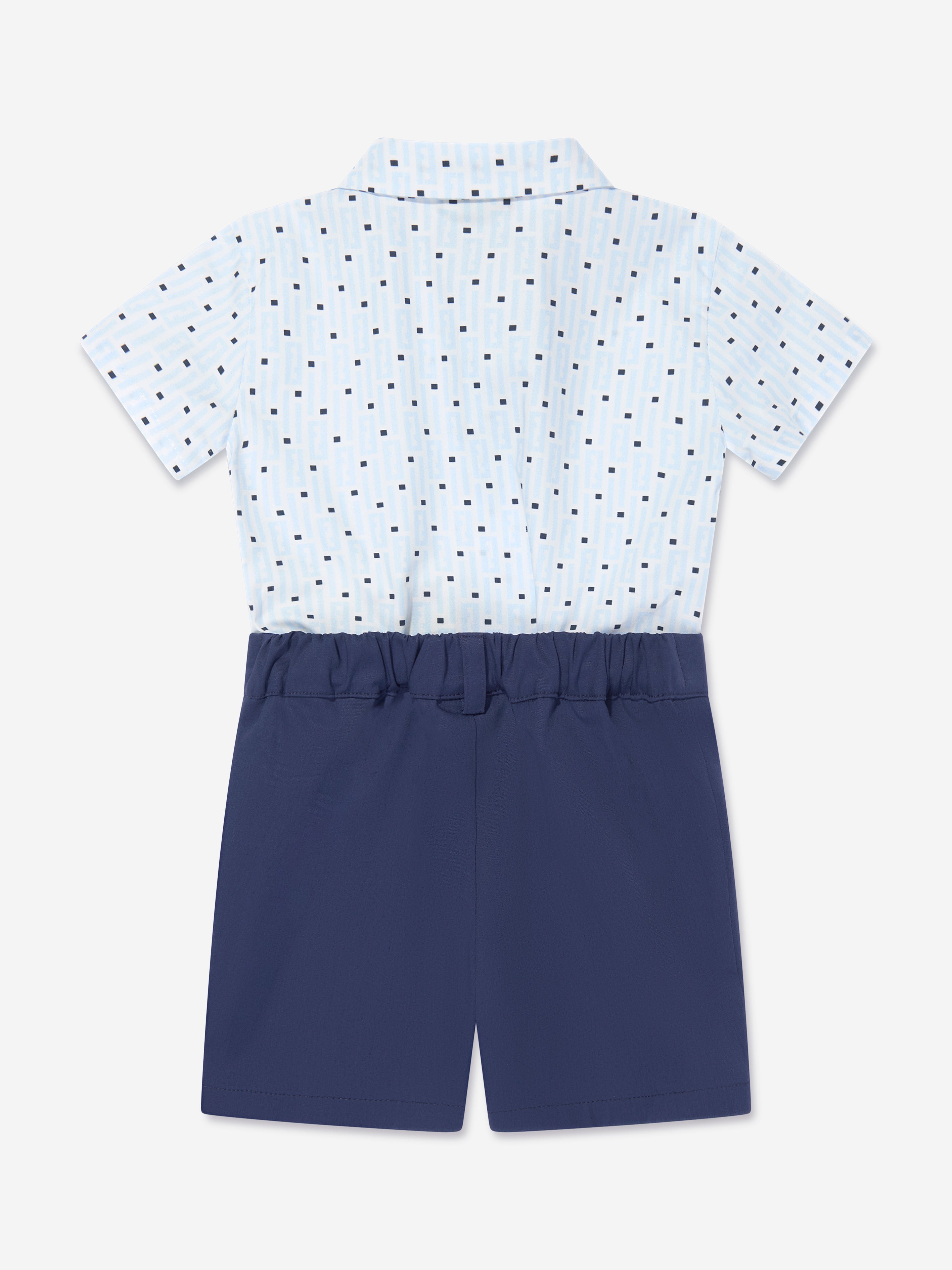 Baby Boys Logo Romper in Navy