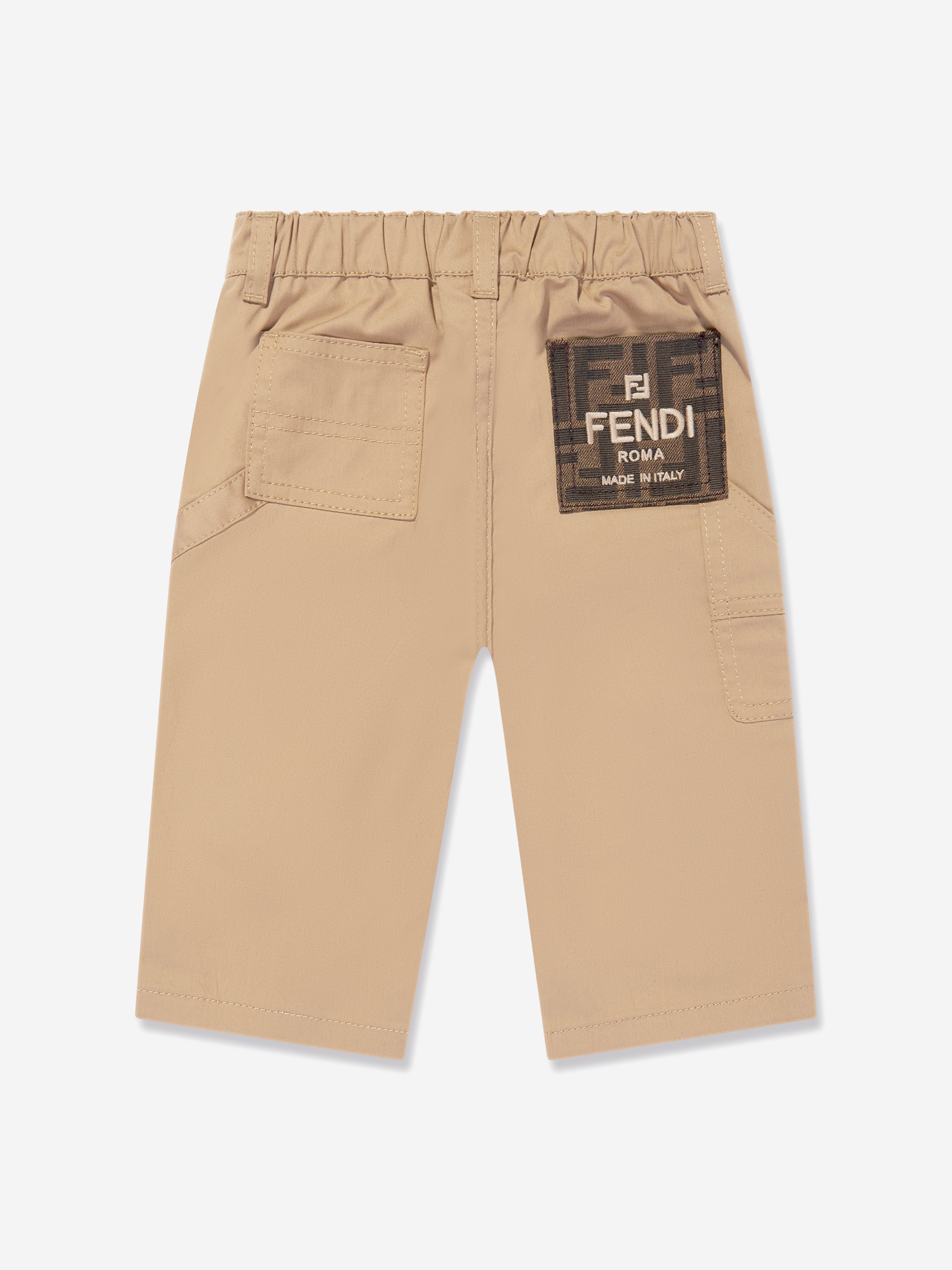 Baby Boys Gabardine Trousers in Beige