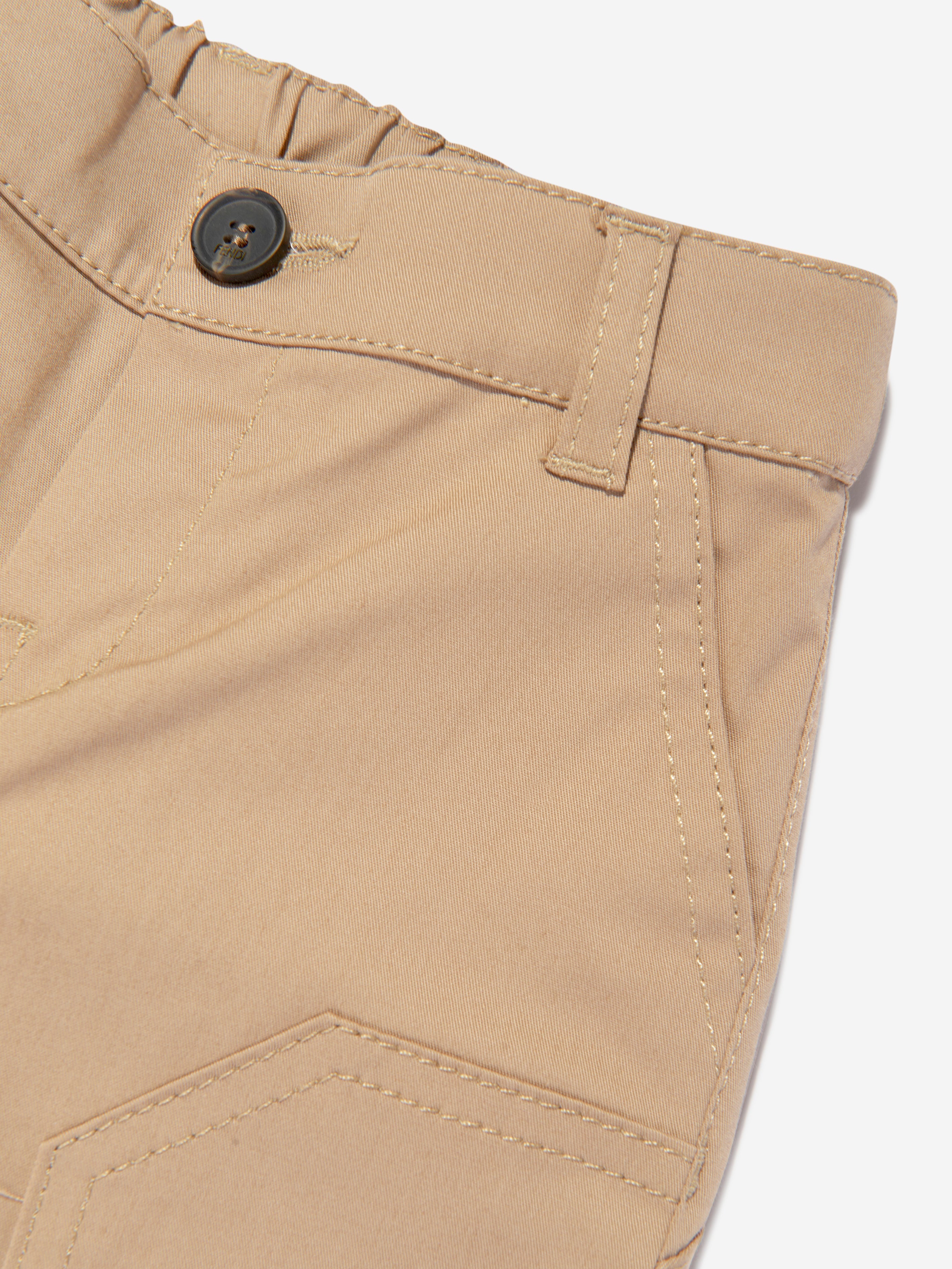 Baby Boys Gabardine Trousers in Beige