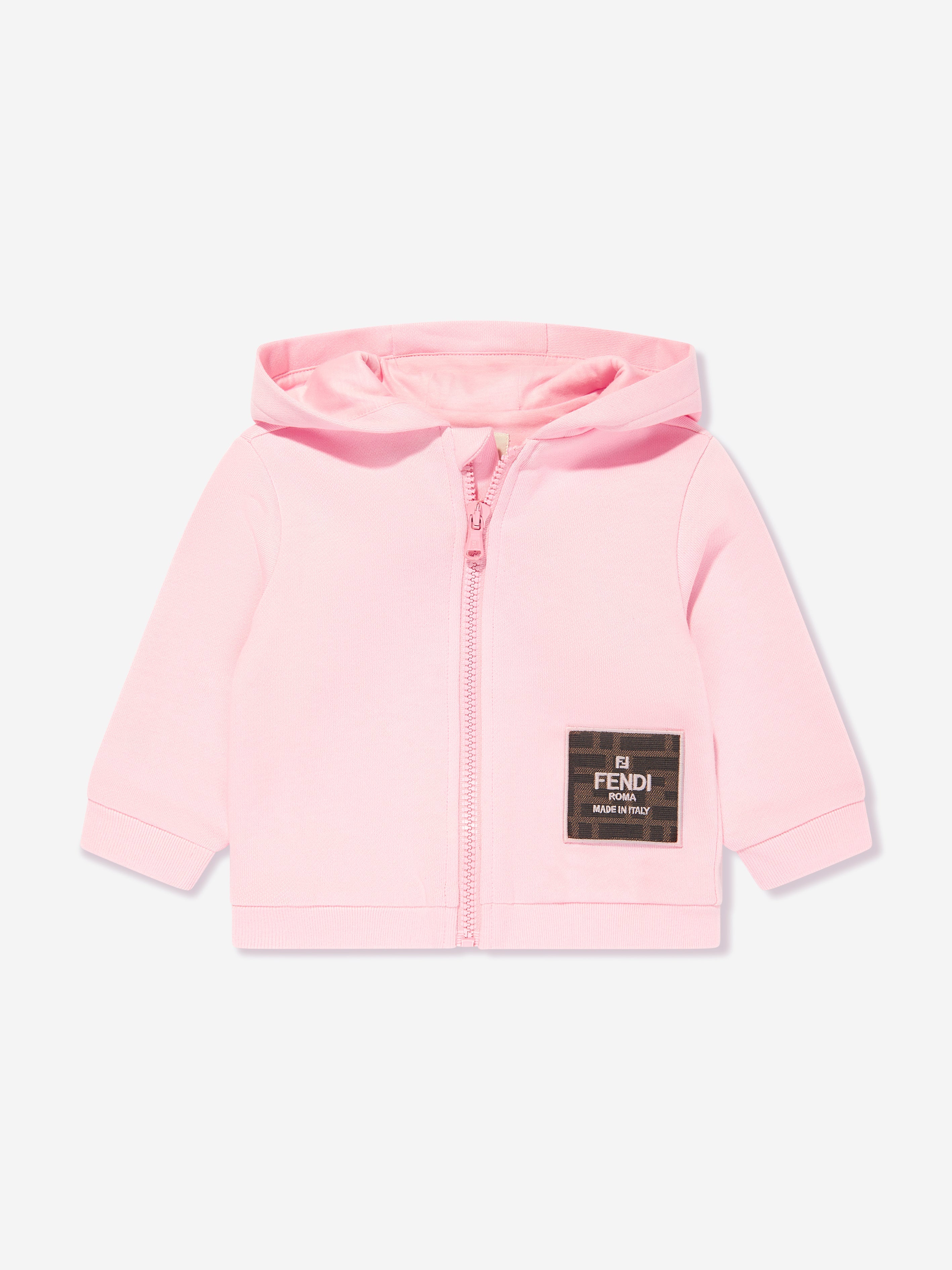 Baby Girls Logo Zip Up Top in Pink