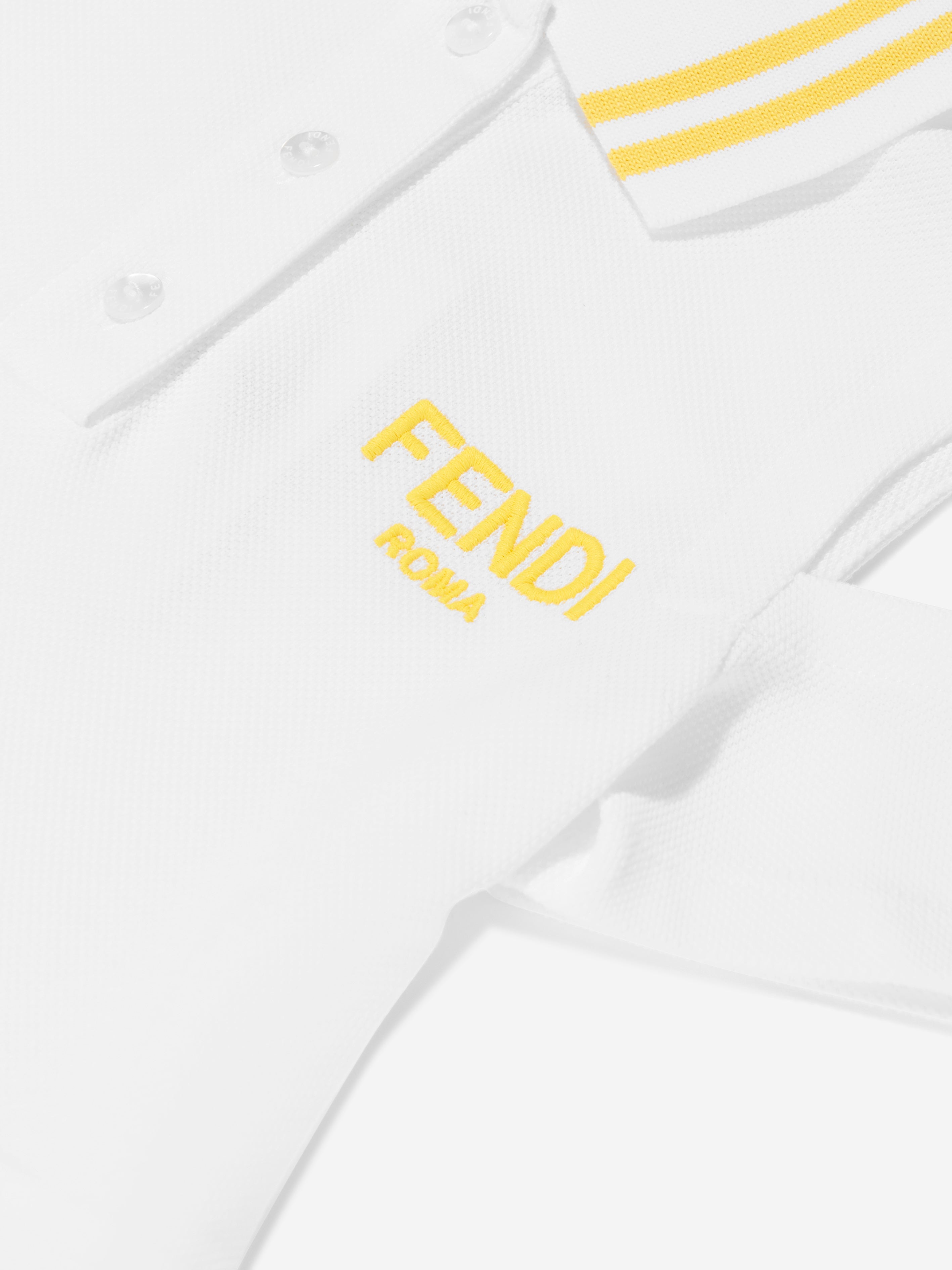 Girls Logo Polo Dress in White
