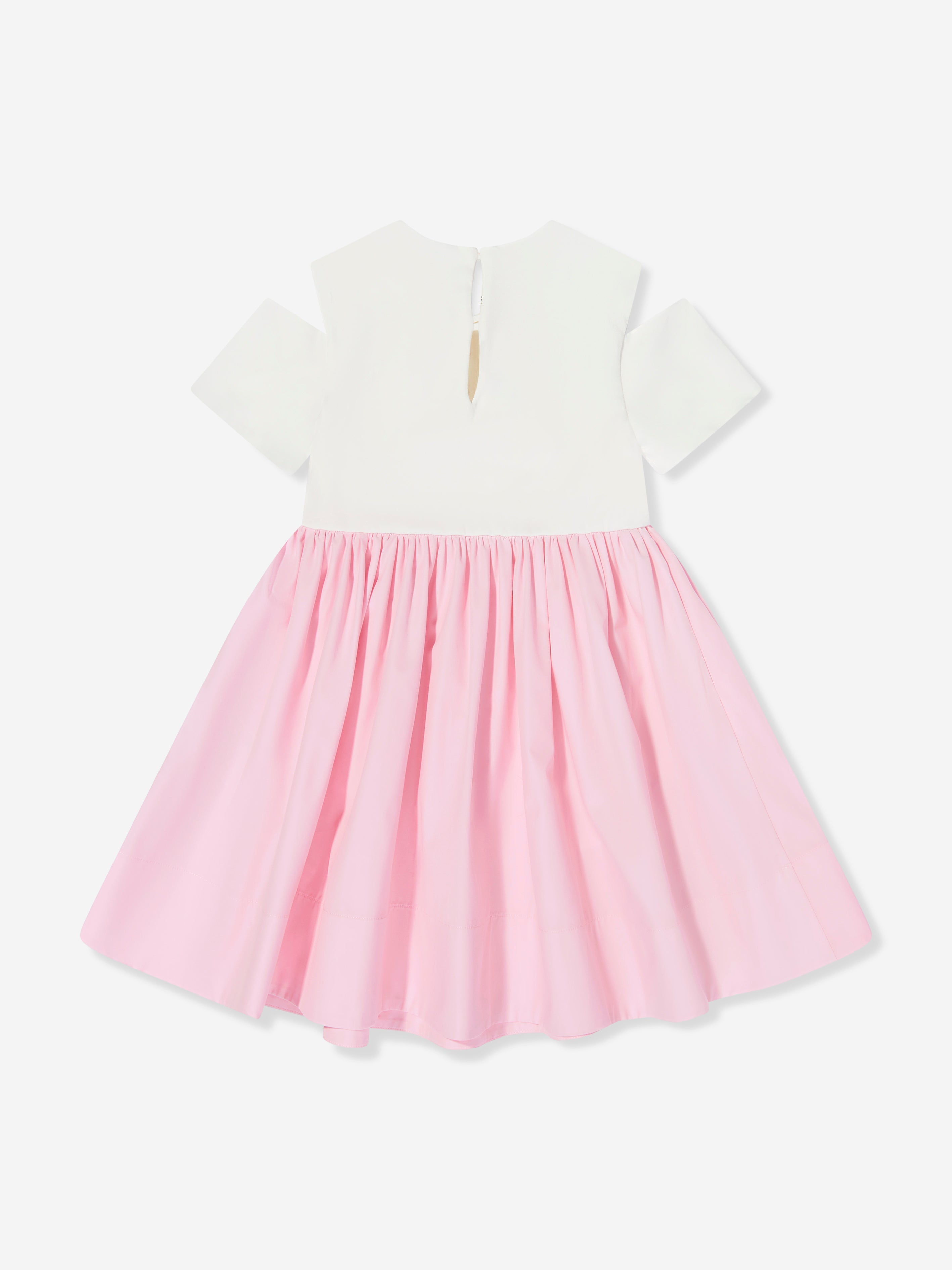 Girls Cotton Logo Dress in Pink