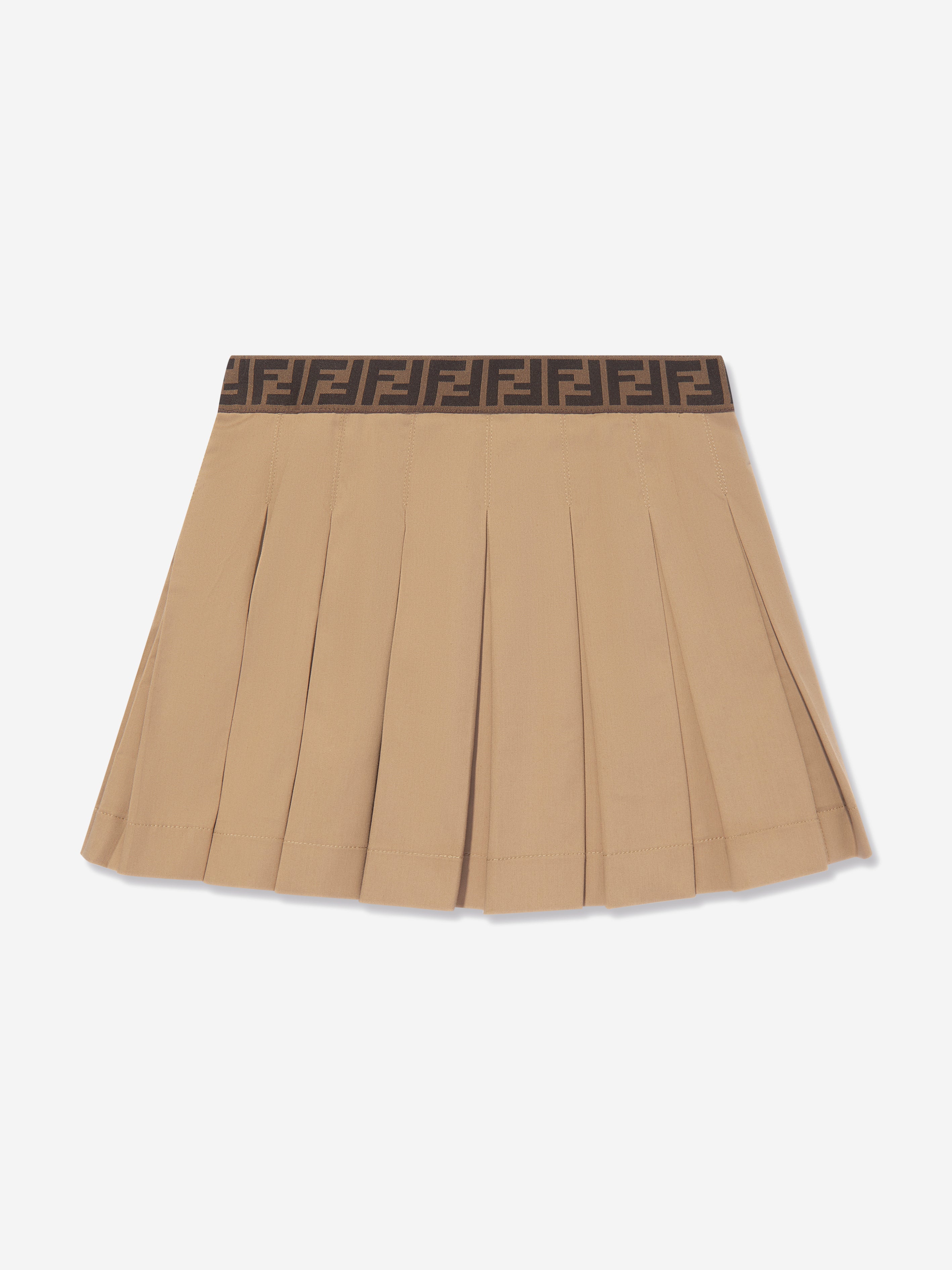 Girls Pleated Skirt in Beige