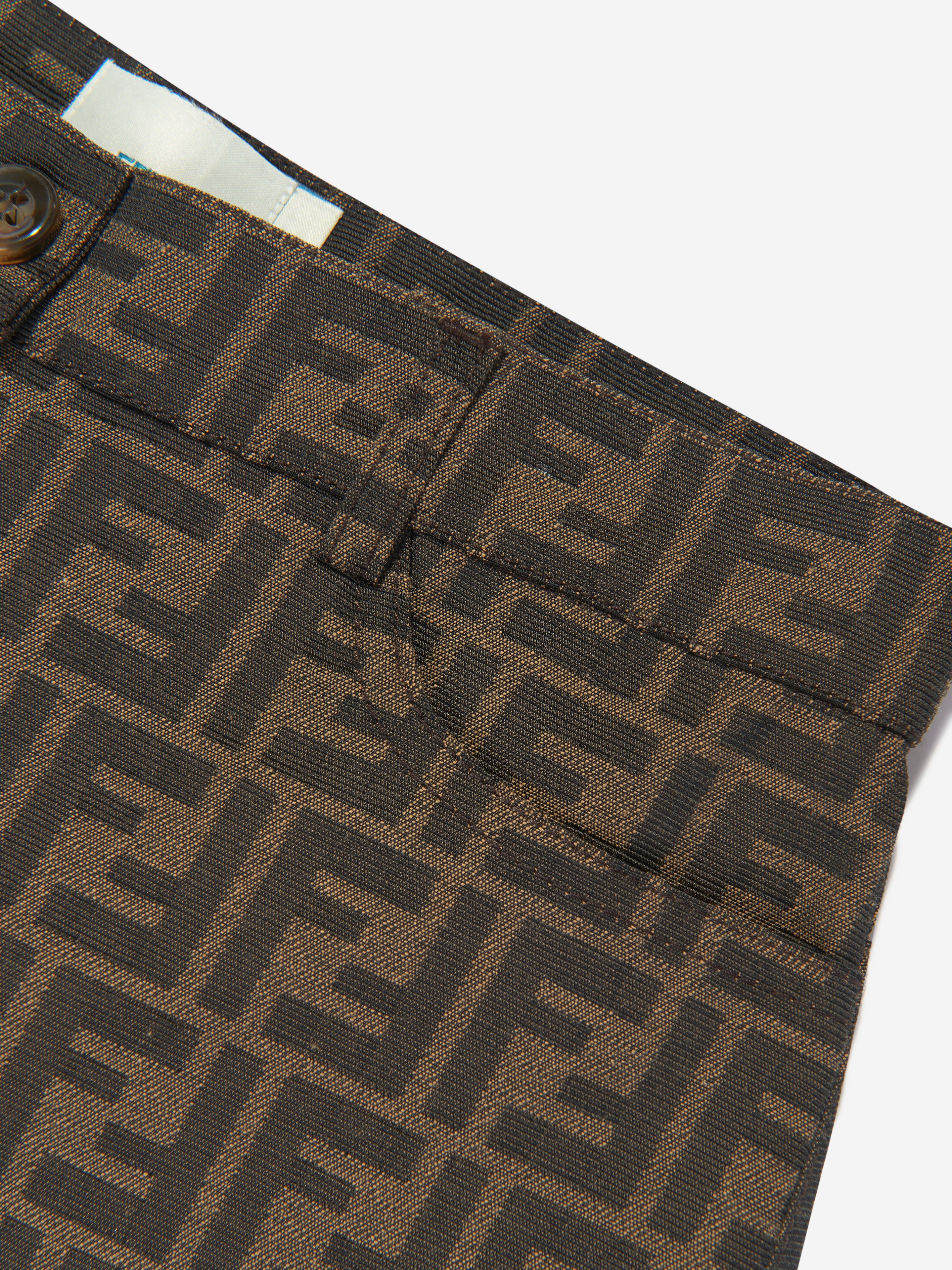 Girls FF Logo Shorts in Brown