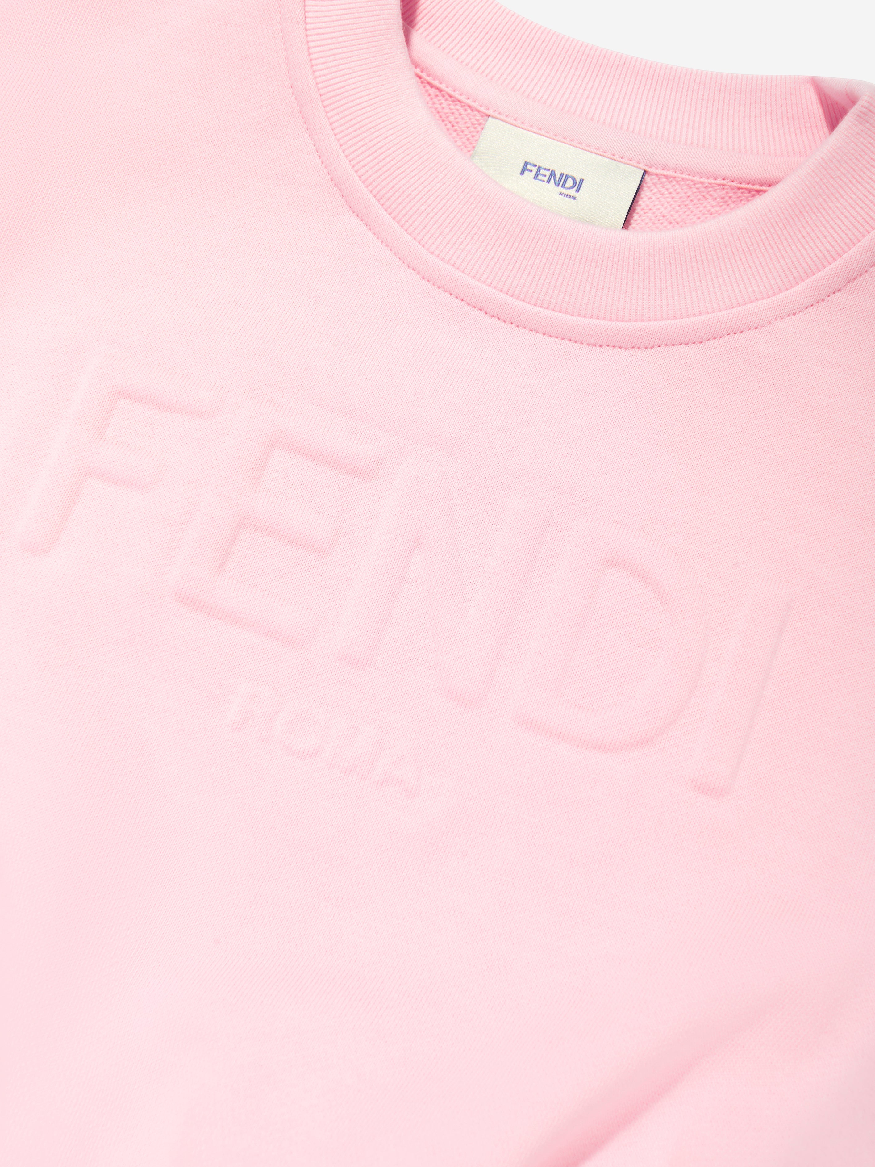 Girls Cropped Logo Sweatshirt in Pink