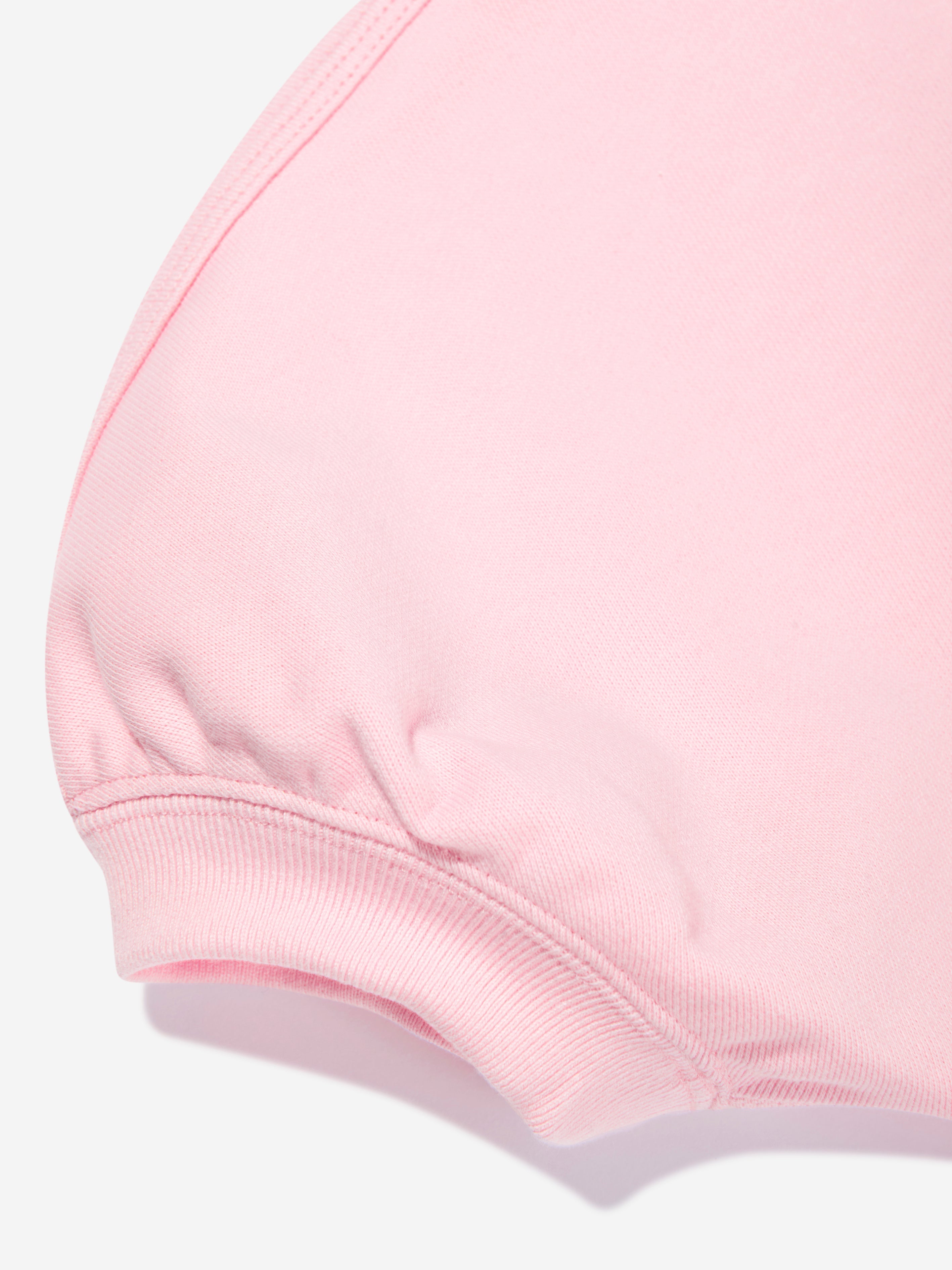 Girls Cropped Logo Sweatshirt in Pink