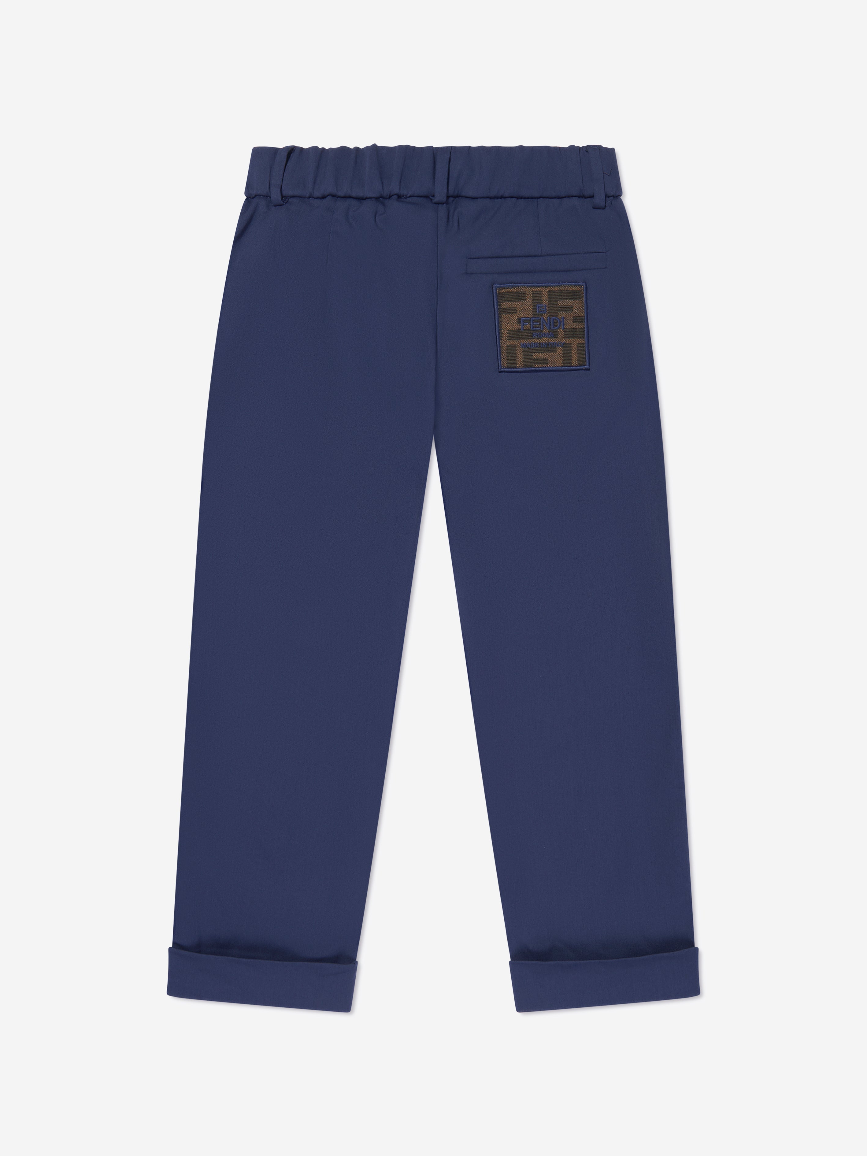 Boys Gabardine Stretch Trousers in Navy