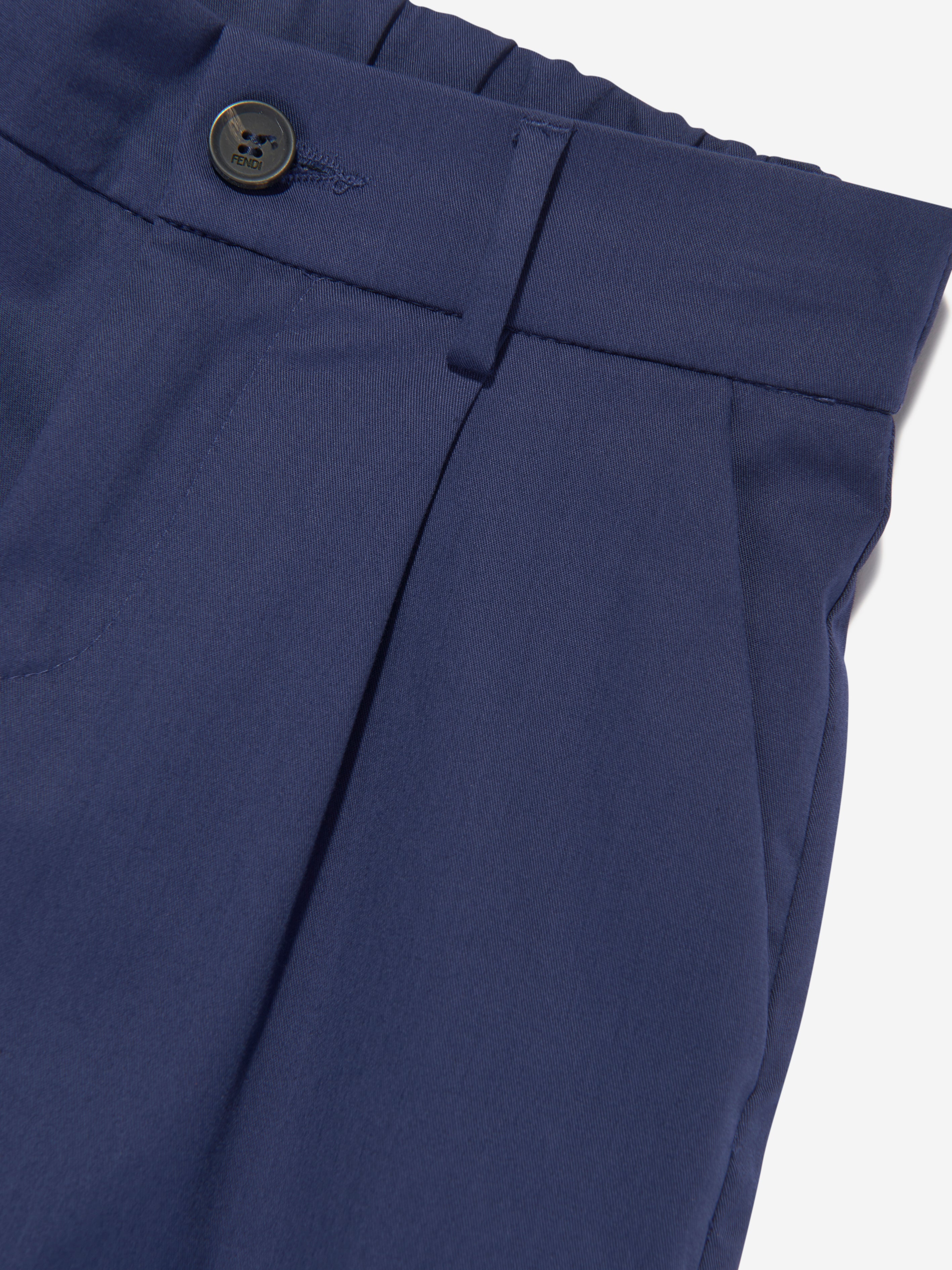 Boys Gabardine Stretch Trousers in Navy