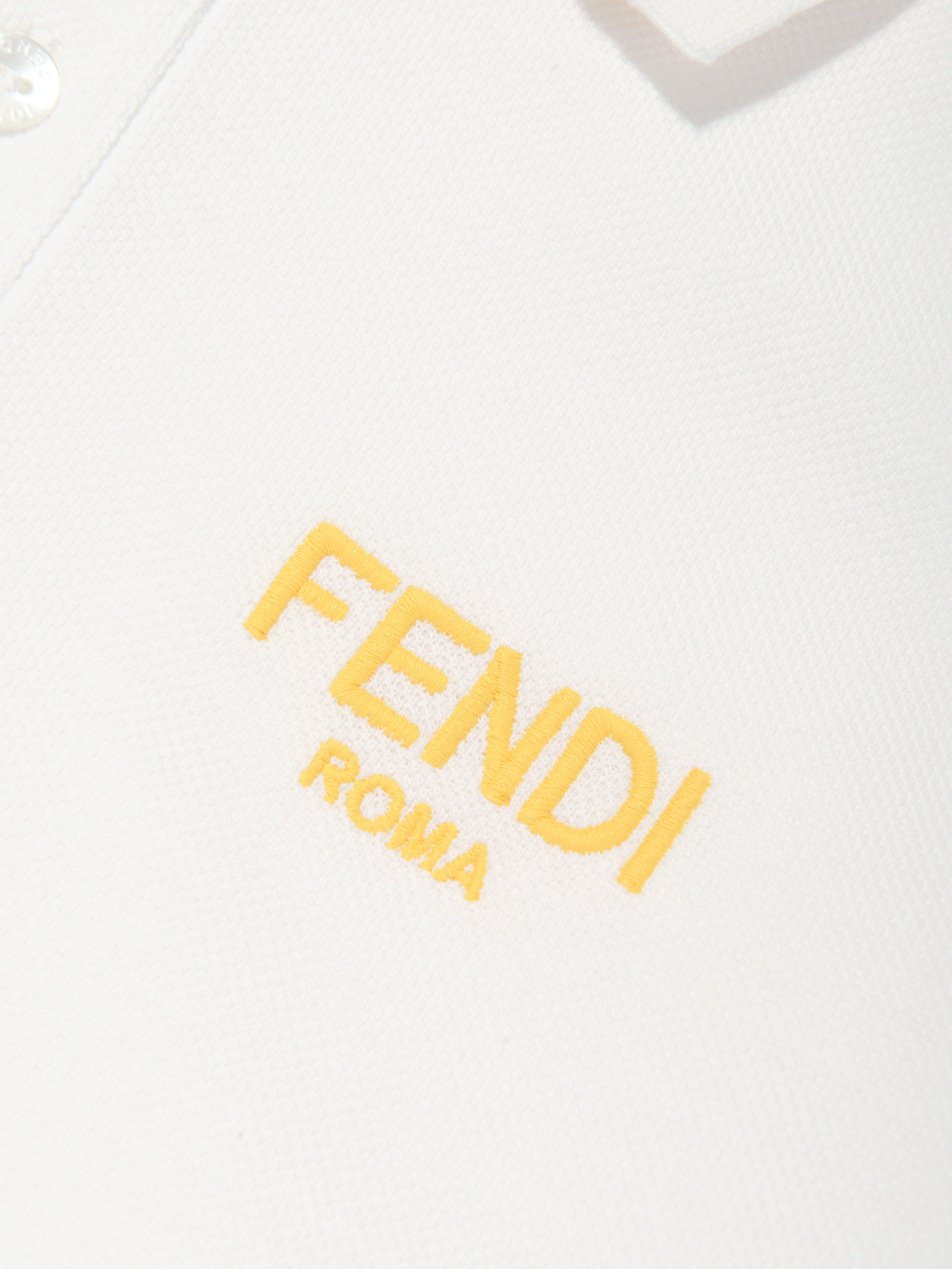 Boys Logo Polo Shirt in White