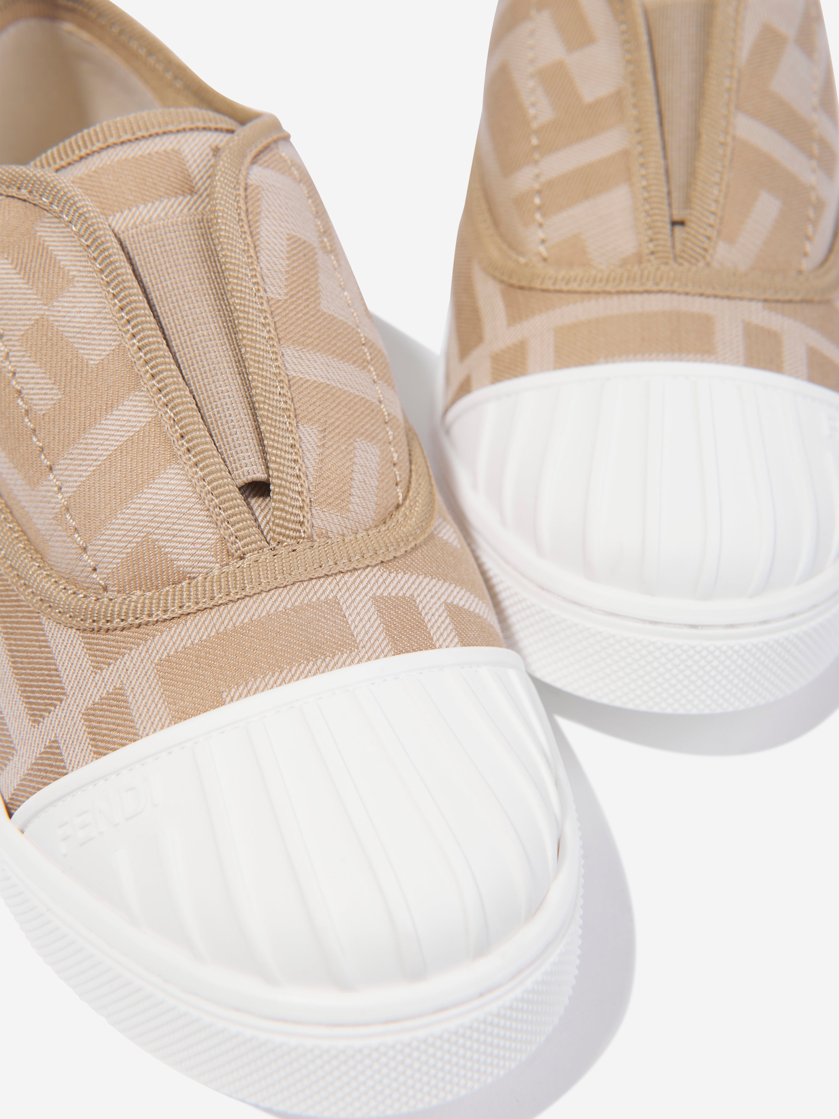 Kids FF Logo Trainers in Beige