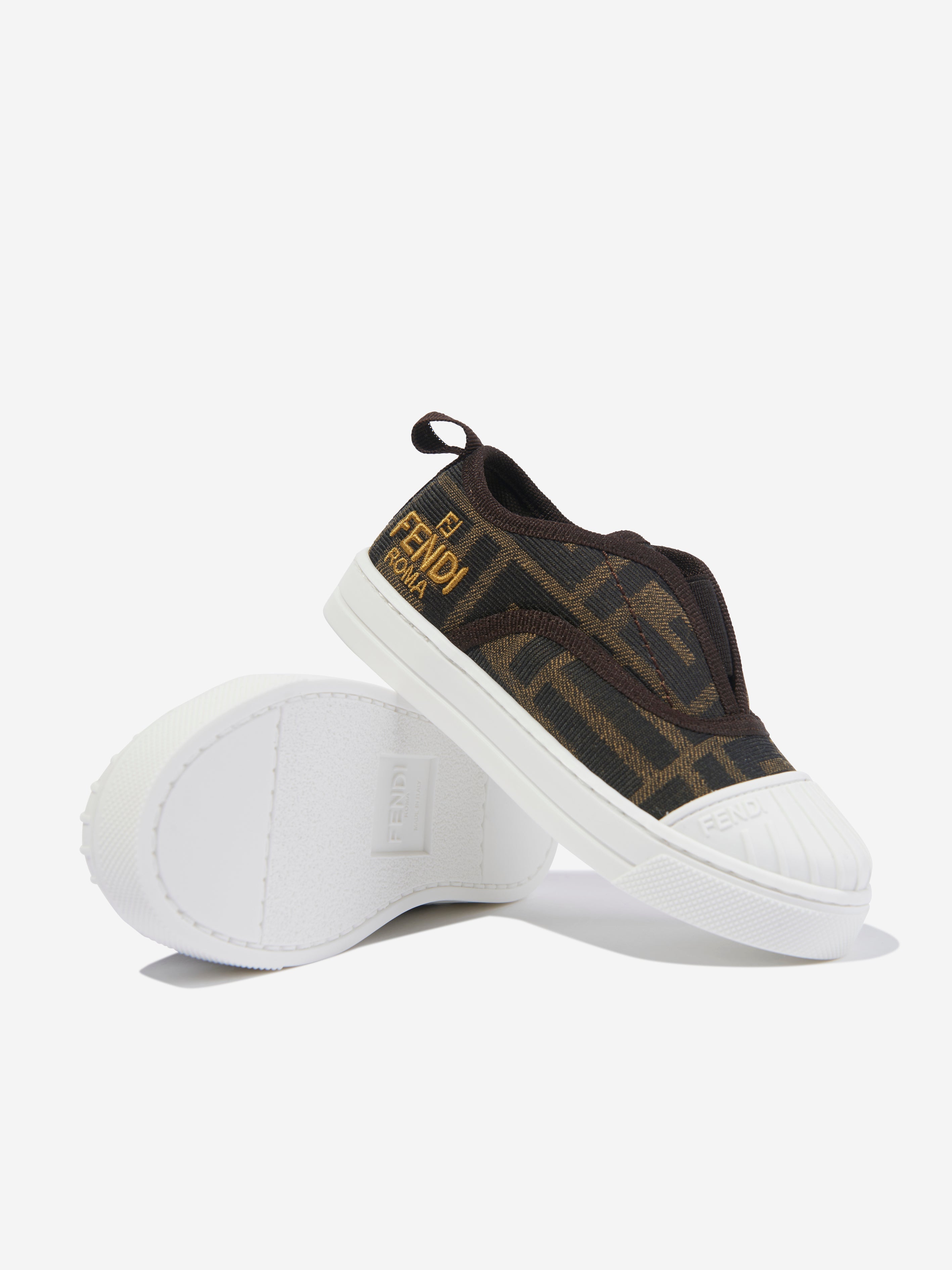 Kids FF Logo Trainers in Brown