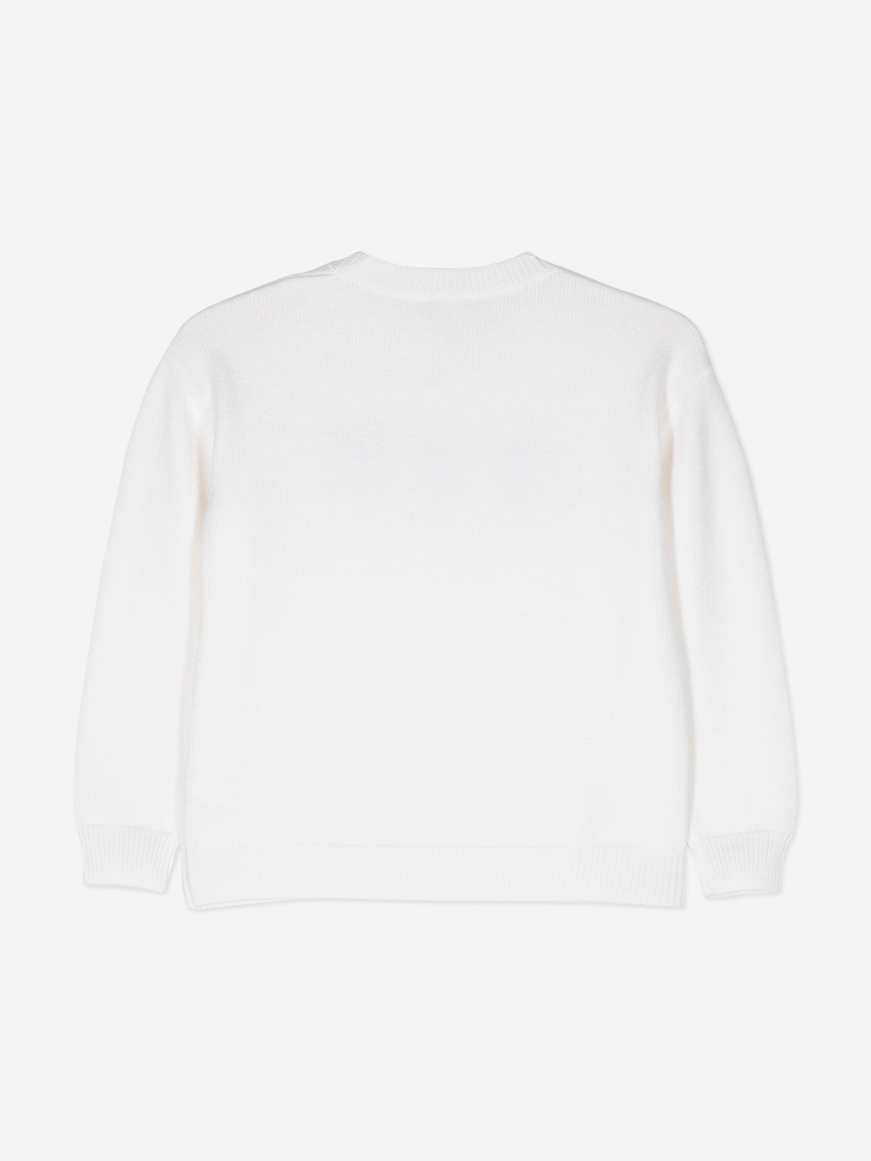 Fendi Kids Wool Knit Jumper in White