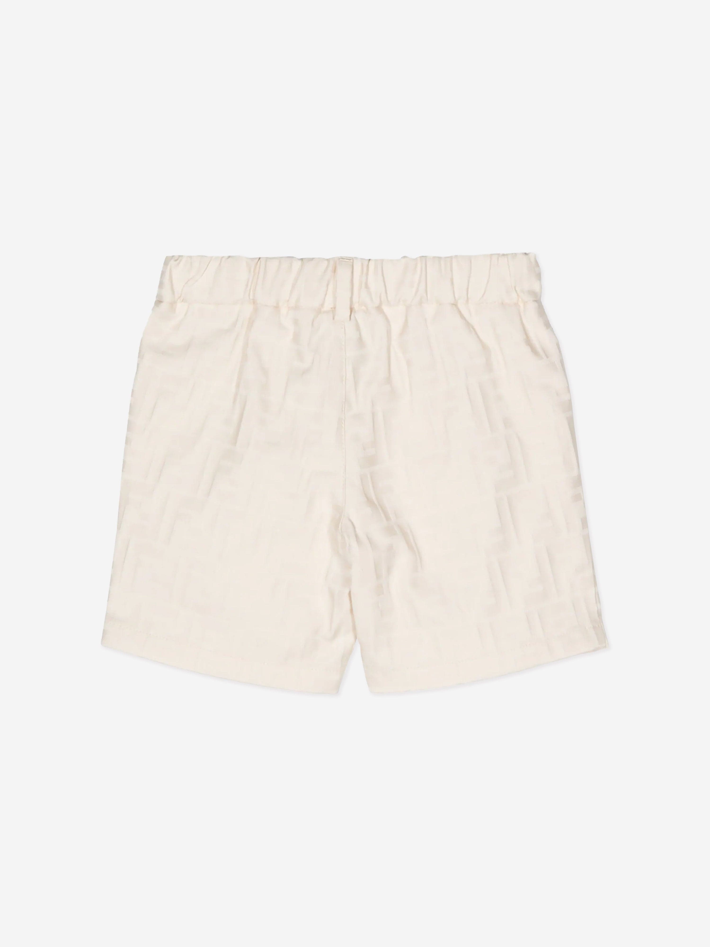 Fendi Baby Boys FFJacquard Shorts in Beige