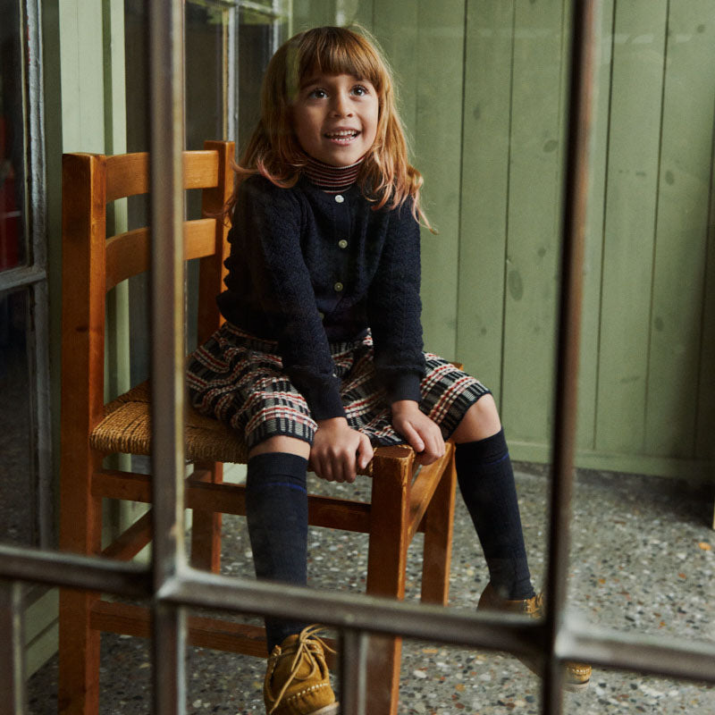 Boys & Girls Dark Navy Wool Cardigan