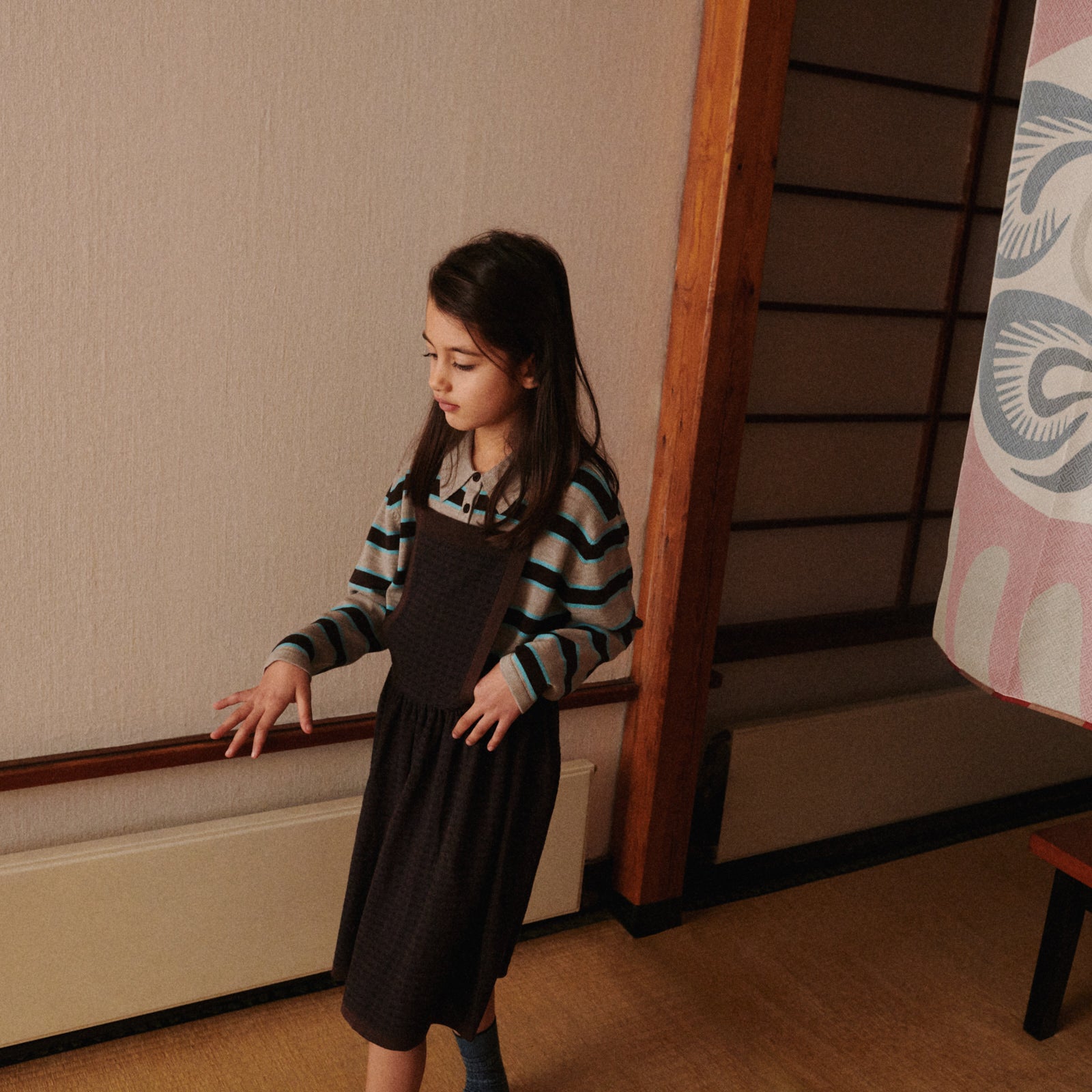 Girls Mocca Wool Dress