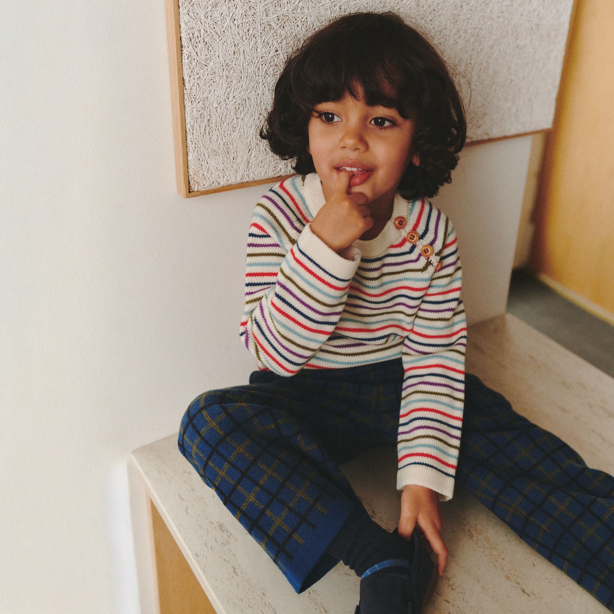 Boys & Girls Multicolor Stripes Wool Sweater