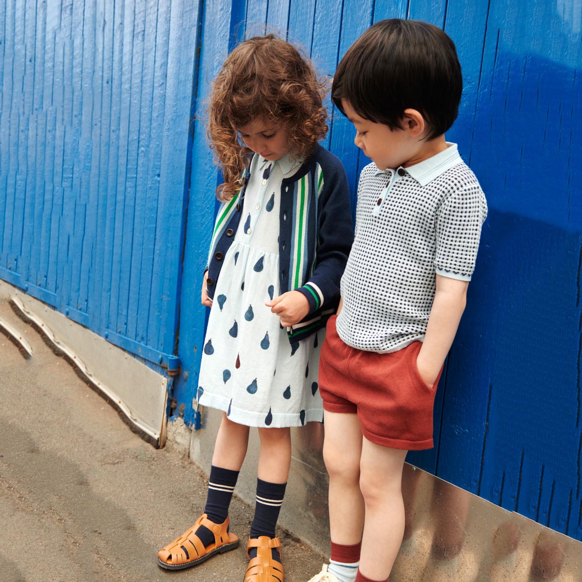 Boys & Girls Brick Red Cotton Shorts