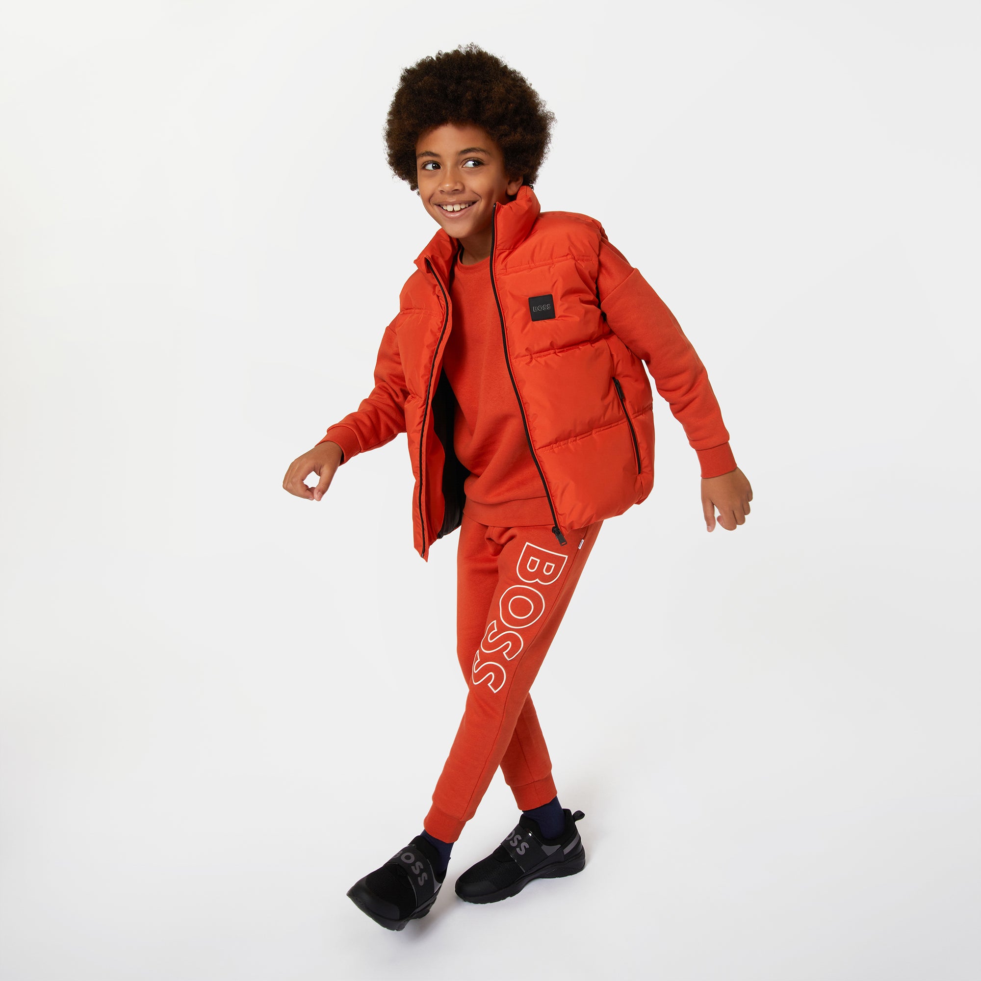 Boys Orange Padded Gilet
