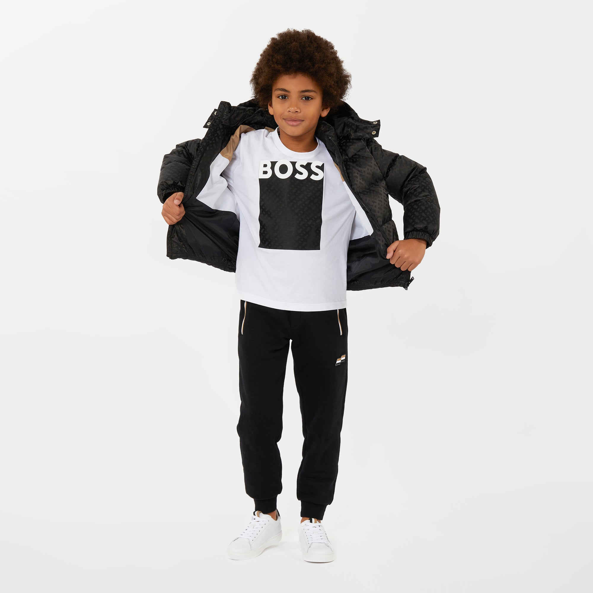 Boys Black Padded Down Jacket
