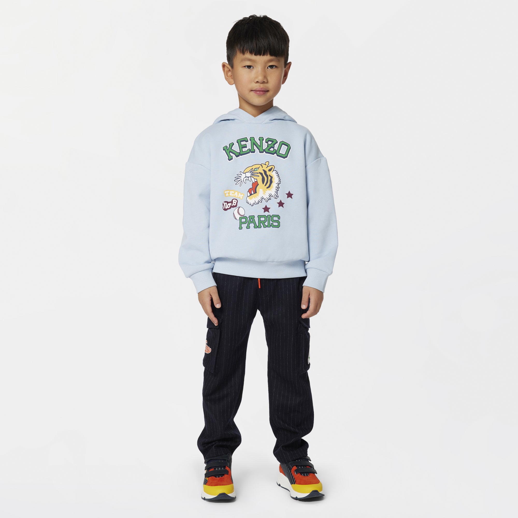 Boys & Girls Light Blue Printed Cotton Sweatshirt