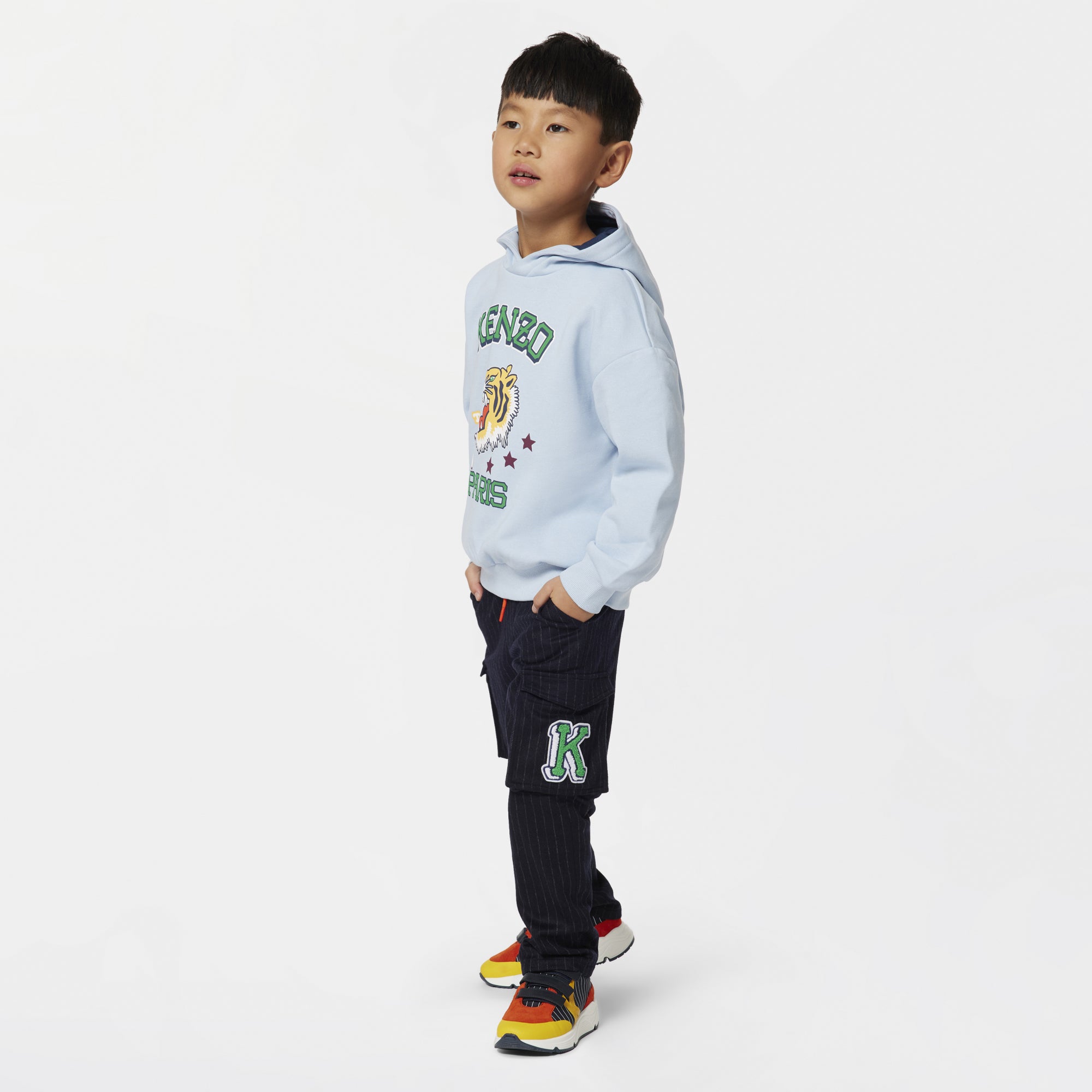 Boys & Girls Light Blue Printed Cotton Sweatshirt