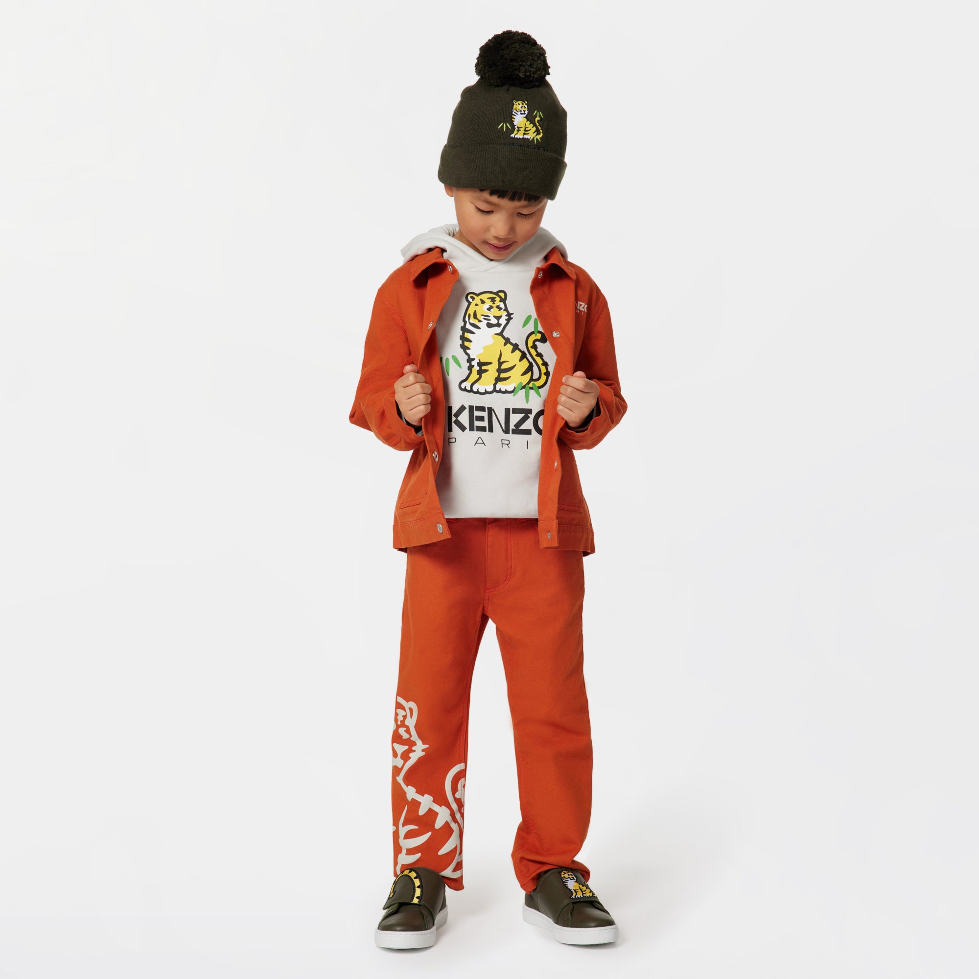Boys & Girls White Logo Cotton Sweatshirt