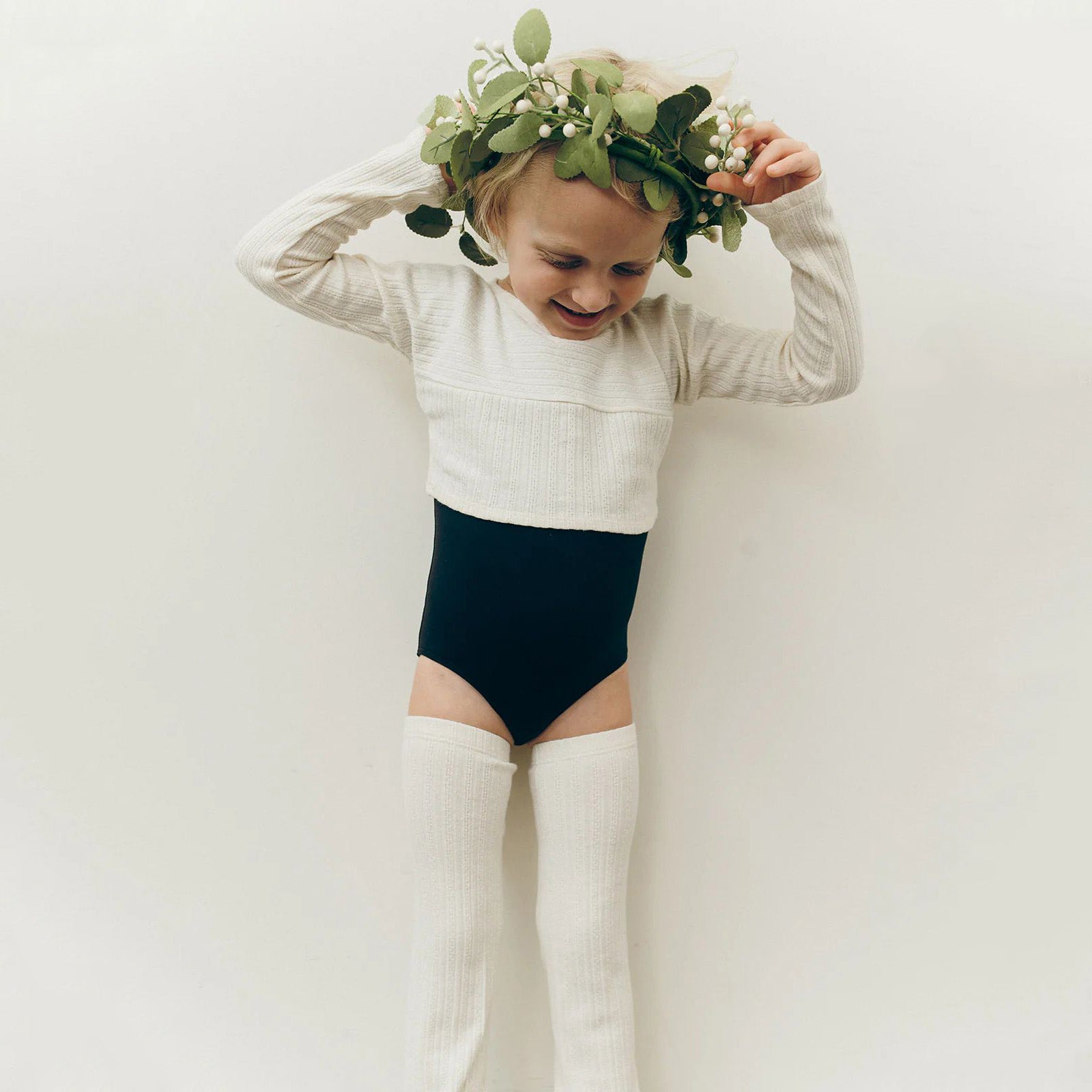 Boys & Girls Cream Ballet Leg Warmers(Feather - KIDS leg warmers)